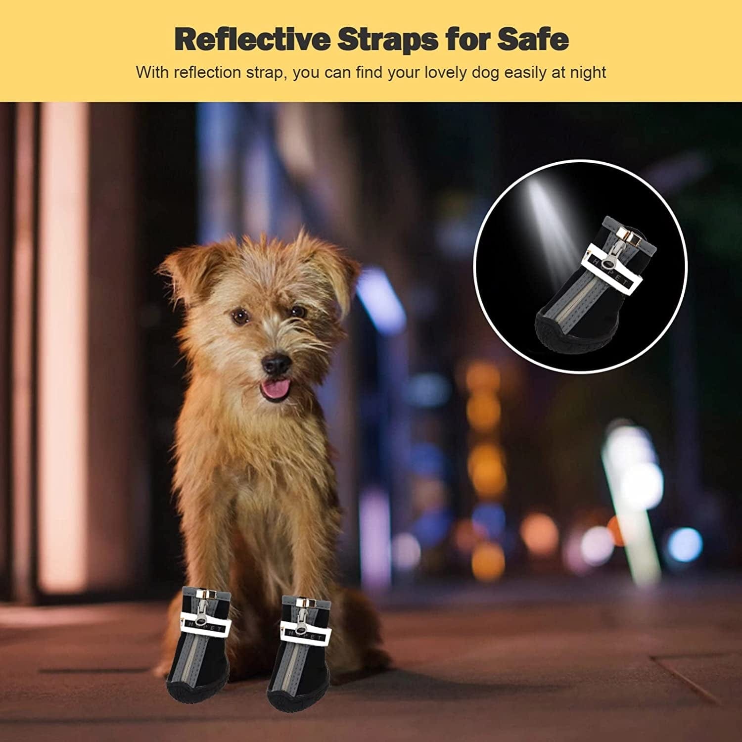 Dog Shoes for Hot Pavement Small Dogs, Dog Booties for Outdoor/Running/Hiking/Hot Pavement, Dog Boots Paw Protectors, Straps, Non-Slip, 4Pcs Animals & Pet Supplies > Pet Supplies > Dog Supplies > Dog Apparel WISYME   