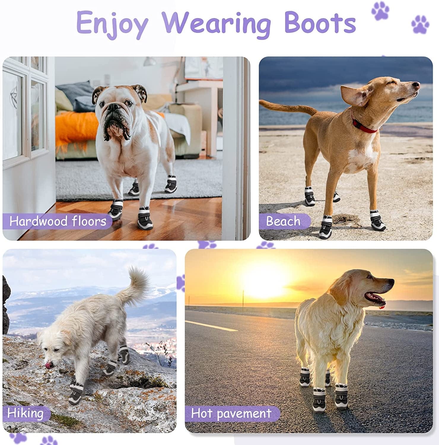 Dog Shoes for Large Dogs Dog Boots for Hot Pavement Waterproof Puppy Snow Shoes Paw Protector for Hiking with Reflective Straps Pet Dog Booties for Hiking 4PCS Animals & Pet Supplies > Pet Supplies > Dog Supplies > Dog Apparel KEIYALOE   
