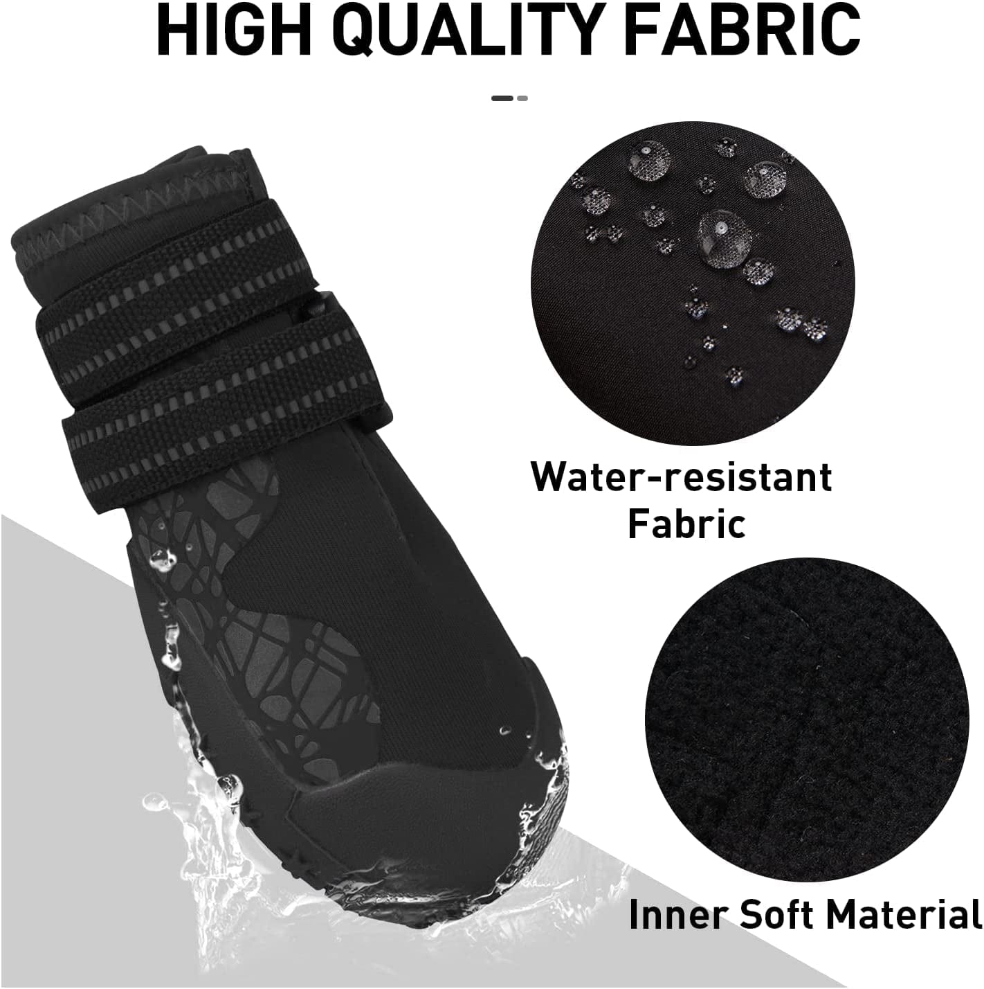 Dog Shoes for Large Medium Dogs, Waterproof Dog Booties with Reflective Strap anti Slip Rubber Sole - Comfortable Dog Hiking Boots Paw Protectors for Walking Jogging Indoor Outdoor Hardwood Floor Animals & Pet Supplies > Pet Supplies > Dog Supplies > Dog Apparel Dociote   