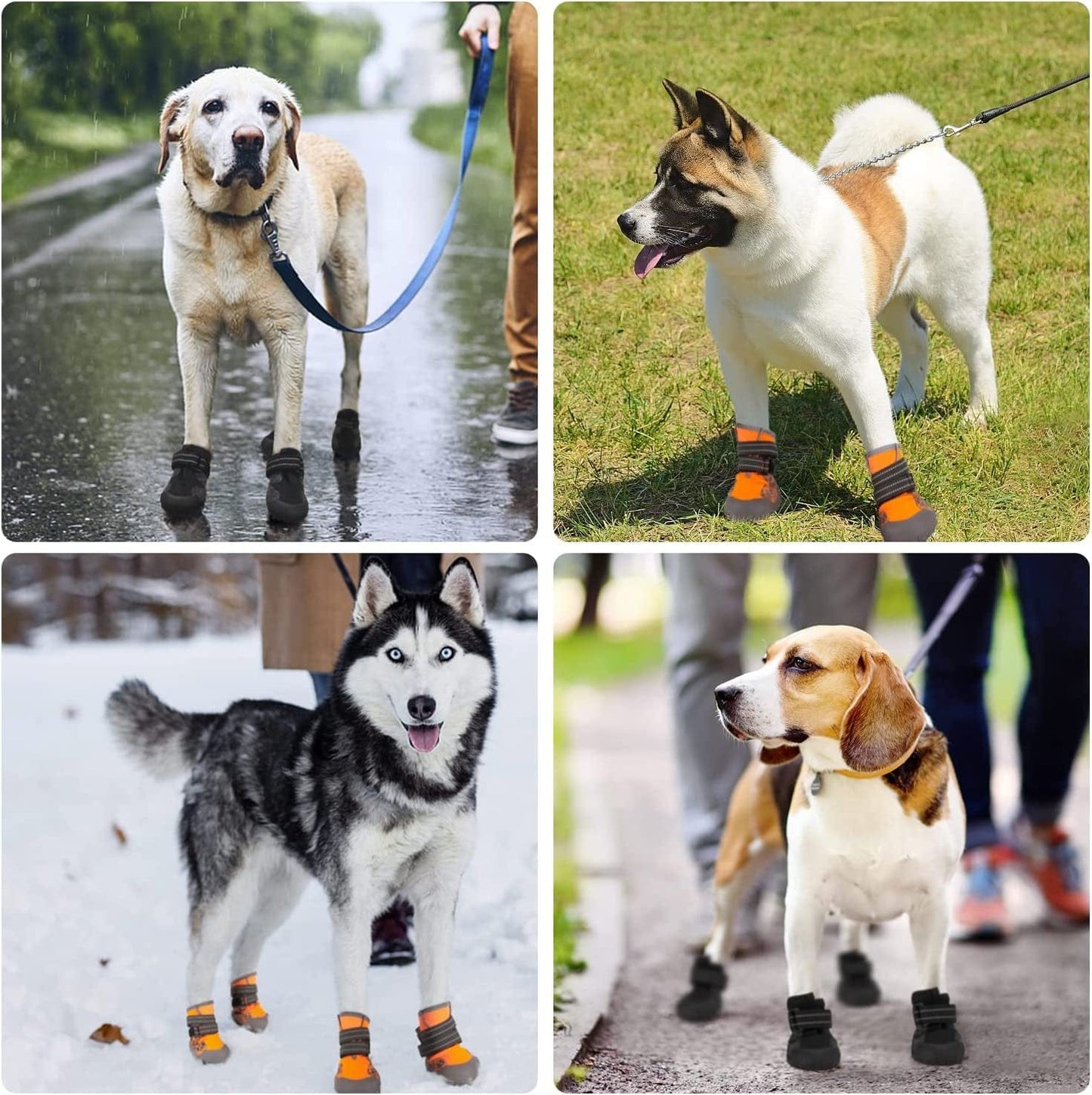 Dog Shoes for Large Medium Dogs, Waterproof Dog Booties with Reflective Strap anti Slip Rubber Sole - Comfortable Dog Hiking Boots Paw Protectors for Walking Jogging Indoor Outdoor Hardwood Floor Animals & Pet Supplies > Pet Supplies > Dog Supplies > Dog Apparel Dociote   