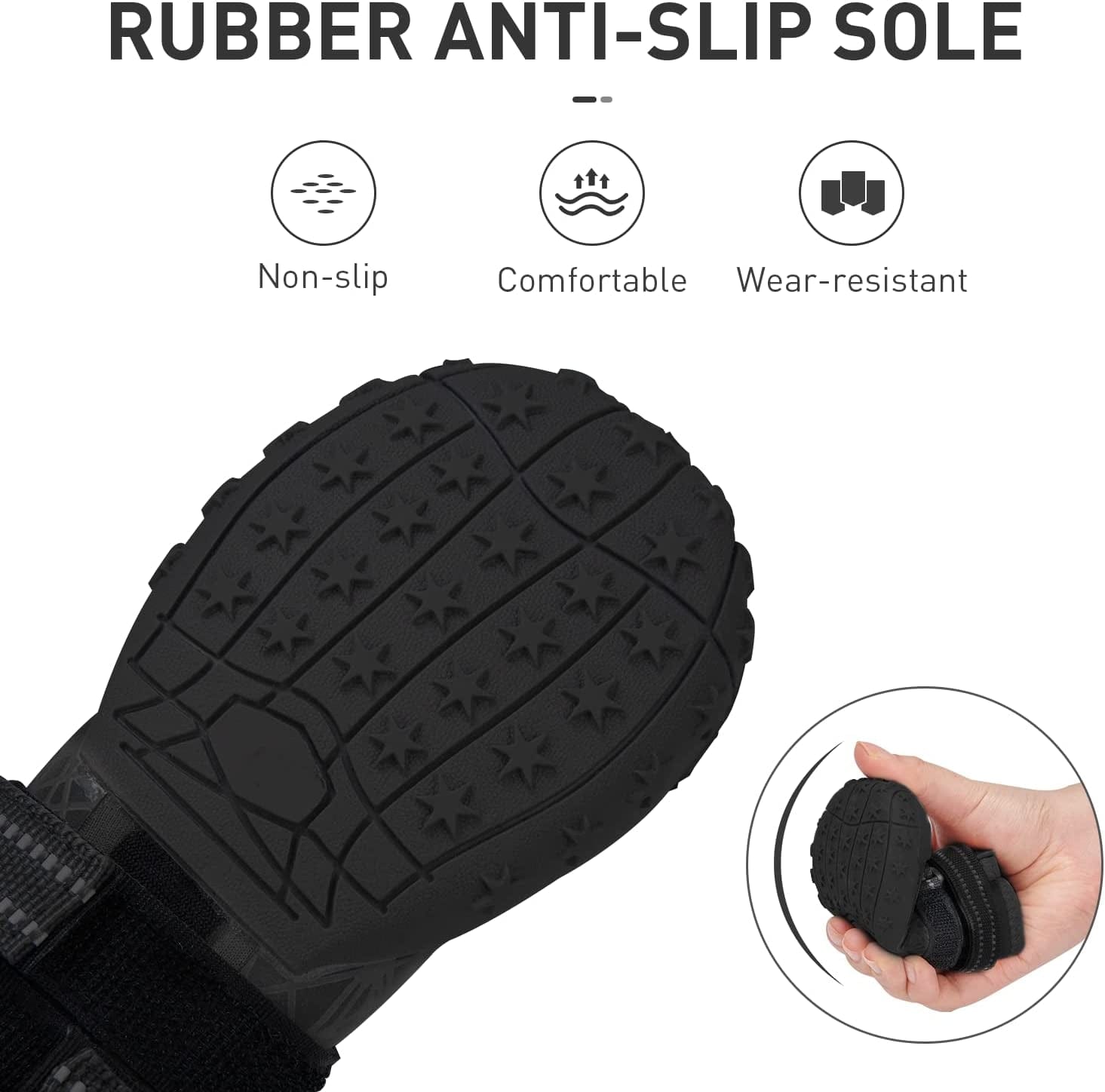 Dog Shoes for Large Medium Dogs, Waterproof Dog Booties with Reflective Strap anti Slip Rubber Sole - Comfortable Dog Hiking Boots Paw Protectors for Walking Jogging Indoor Outdoor Hardwood Floor Animals & Pet Supplies > Pet Supplies > Dog Supplies > Dog Apparel Dociote   