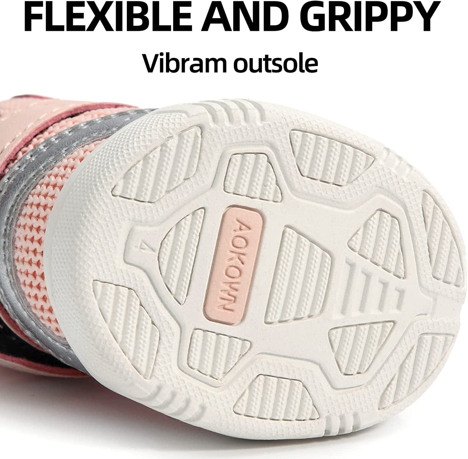 Dog Shoes for Small Medium Large Dogs Boots for Winter Snow Hot Pavement, Breathable Dog Sneakers, Dog Booties Paw Protectors for Hiking and Running with Reflective Strip Anti-Slip Sole 4Pcs Animals & Pet Supplies > Pet Supplies > Dog Supplies > Dog Apparel AOKOWN   