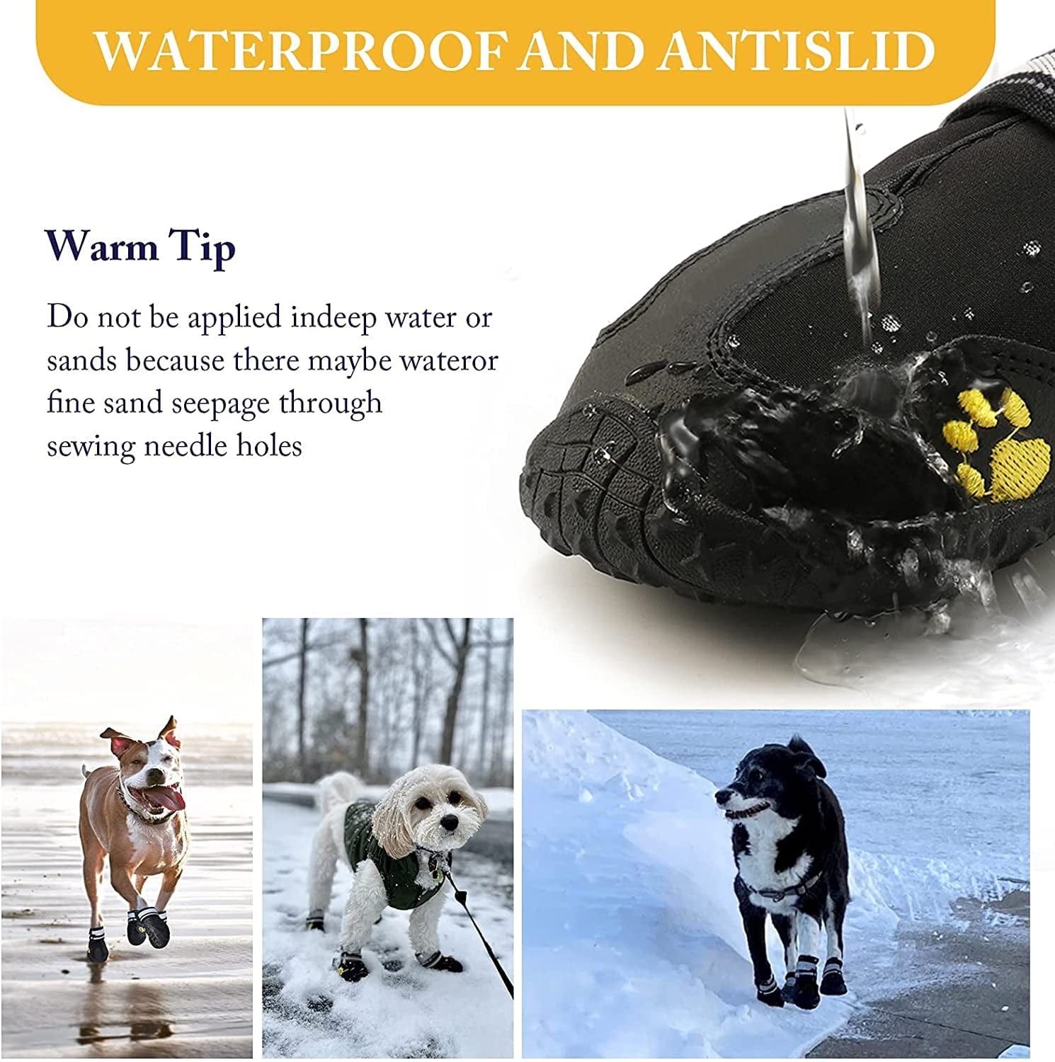 Dog Shoes for Small Medium Large Dogs Boots, Soft Breathable Dog Shoes with Reflective Straps, Anti-Slip Dog Booties Paw Protector for Outdoor Winter Snow Hot Pavement Hiking 4PCS Animals & Pet Supplies > Pet Supplies > Dog Supplies > Dog Apparel AOKOWN   