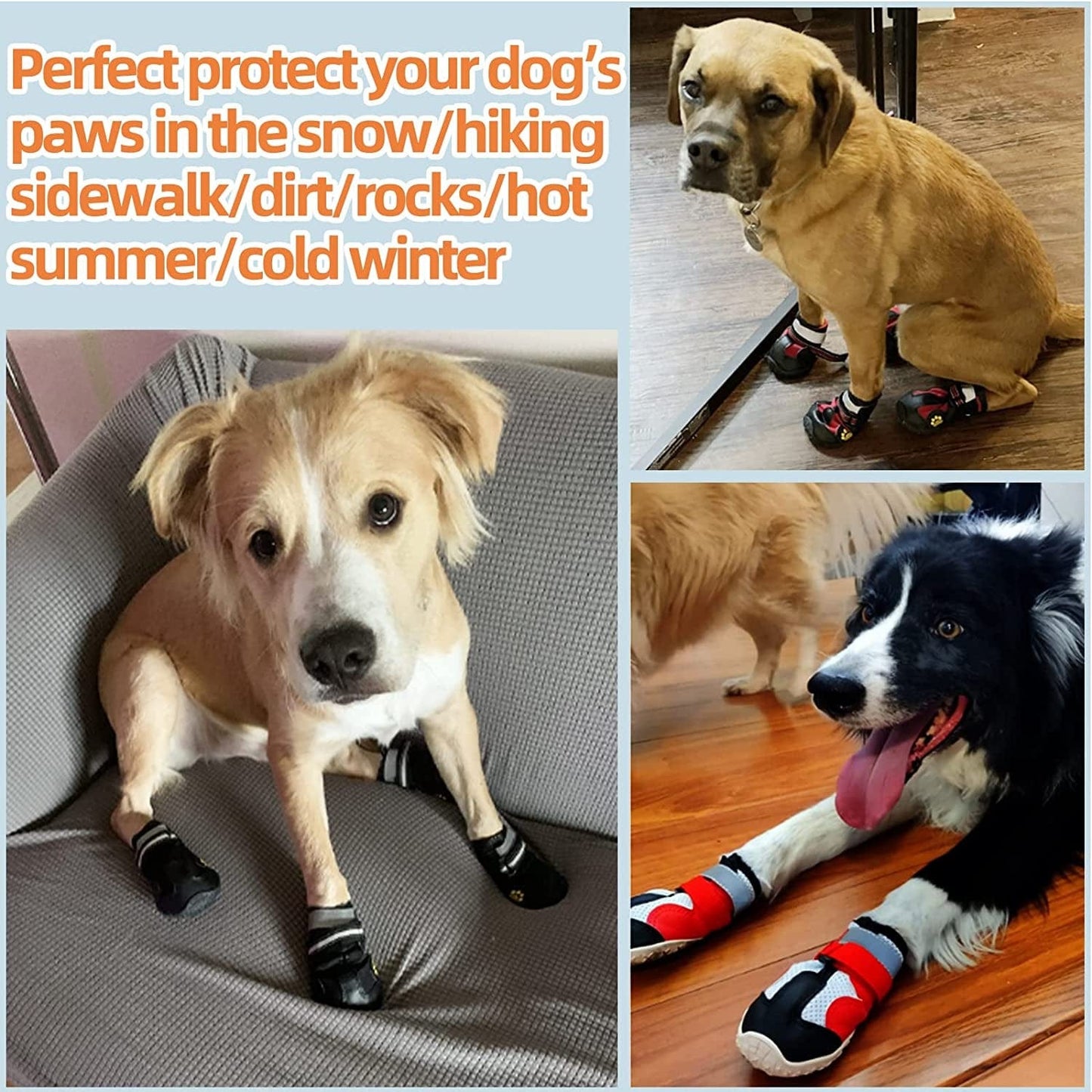 Dog Shoes for Small Medium Large Dogs Boots, Soft Breathable Dog Shoes with Reflective Straps, Anti-Slip Dog Booties Paw Protector for Outdoor Winter Snow Hot Pavement Hiking 4PCS Animals & Pet Supplies > Pet Supplies > Dog Supplies > Dog Apparel AOKOWN   