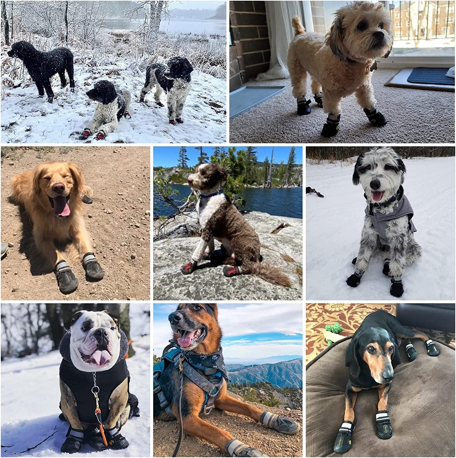 Dog Shoes for Small Medium Large Dogs Boots, Soft Breathable Dog Shoes with Reflective Straps, Anti-Slip Dog Booties Paw Protector for Outdoor Winter Snow Hot Pavement Hiking 4PCS Animals & Pet Supplies > Pet Supplies > Dog Supplies > Dog Apparel AOKOWN   