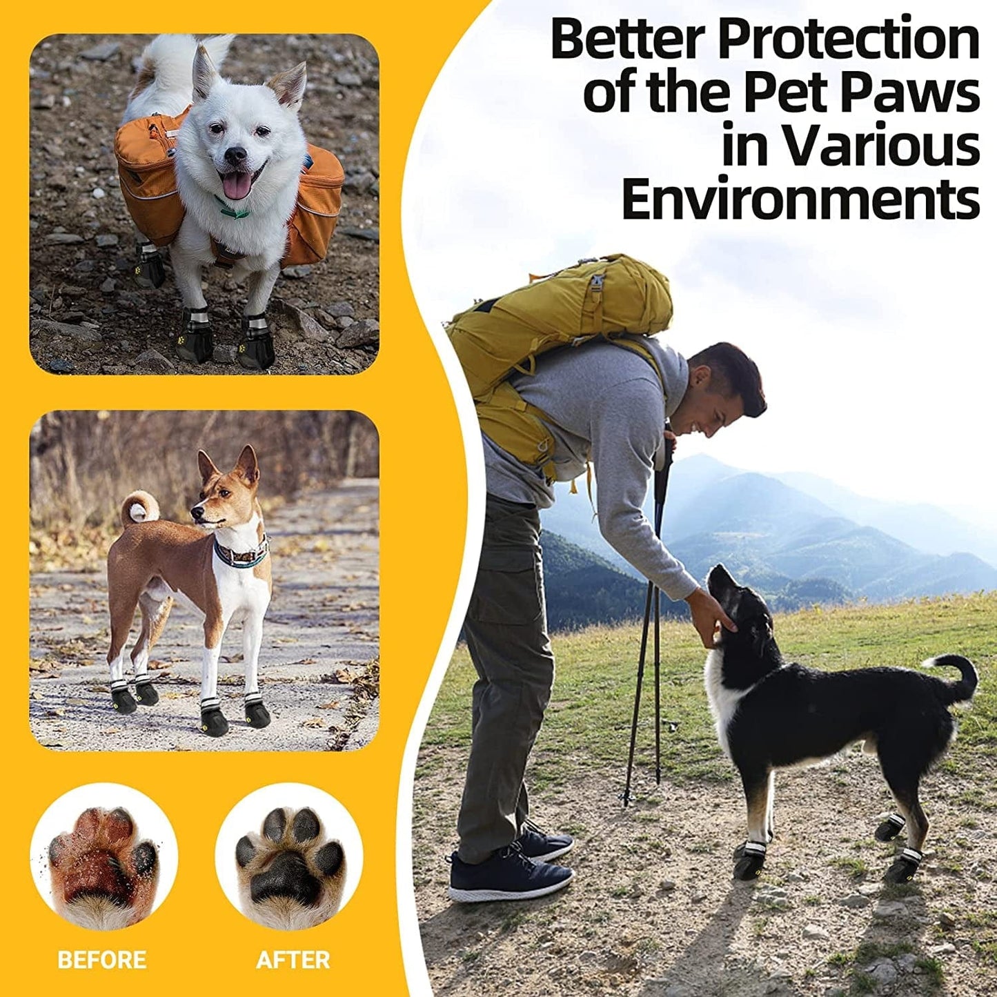 Dog Shoes for Small Medium Large Dogs Boots, Soft Breathable Dog Shoes with Reflective Straps, Anti-Slip Dog Booties Paw Protector for Outdoor Winter Snow Hot Pavement Hiking 4PCS Animals & Pet Supplies > Pet Supplies > Dog Supplies > Dog Apparel AOKOWN   