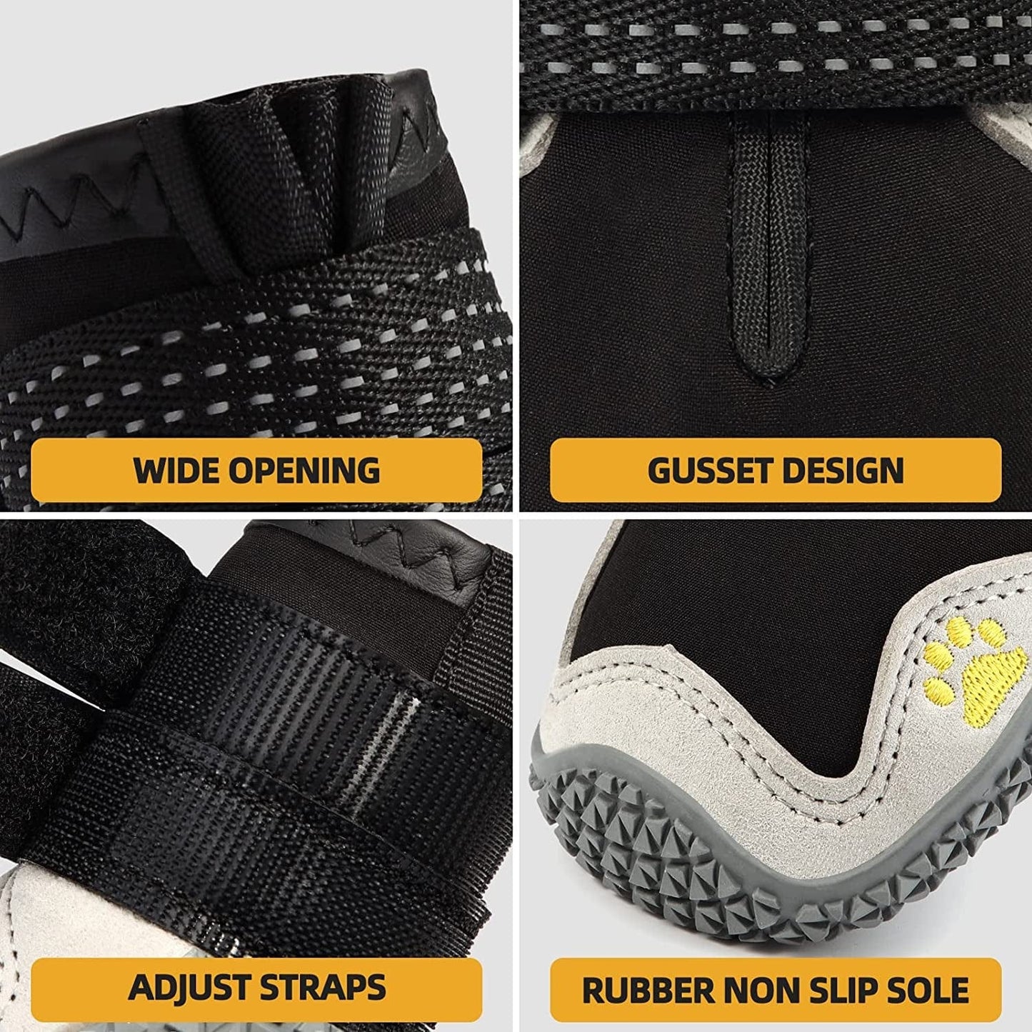 Dog Shoes for Winter Snow Hot Pavement, Dog Boots & Paw Protector, Dog Booties for Small Dogs with Reflective Strip Anti-Slip Sole 4Pcs Animals & Pet Supplies > Pet Supplies > Dog Supplies > Dog Apparel AOKOWN   