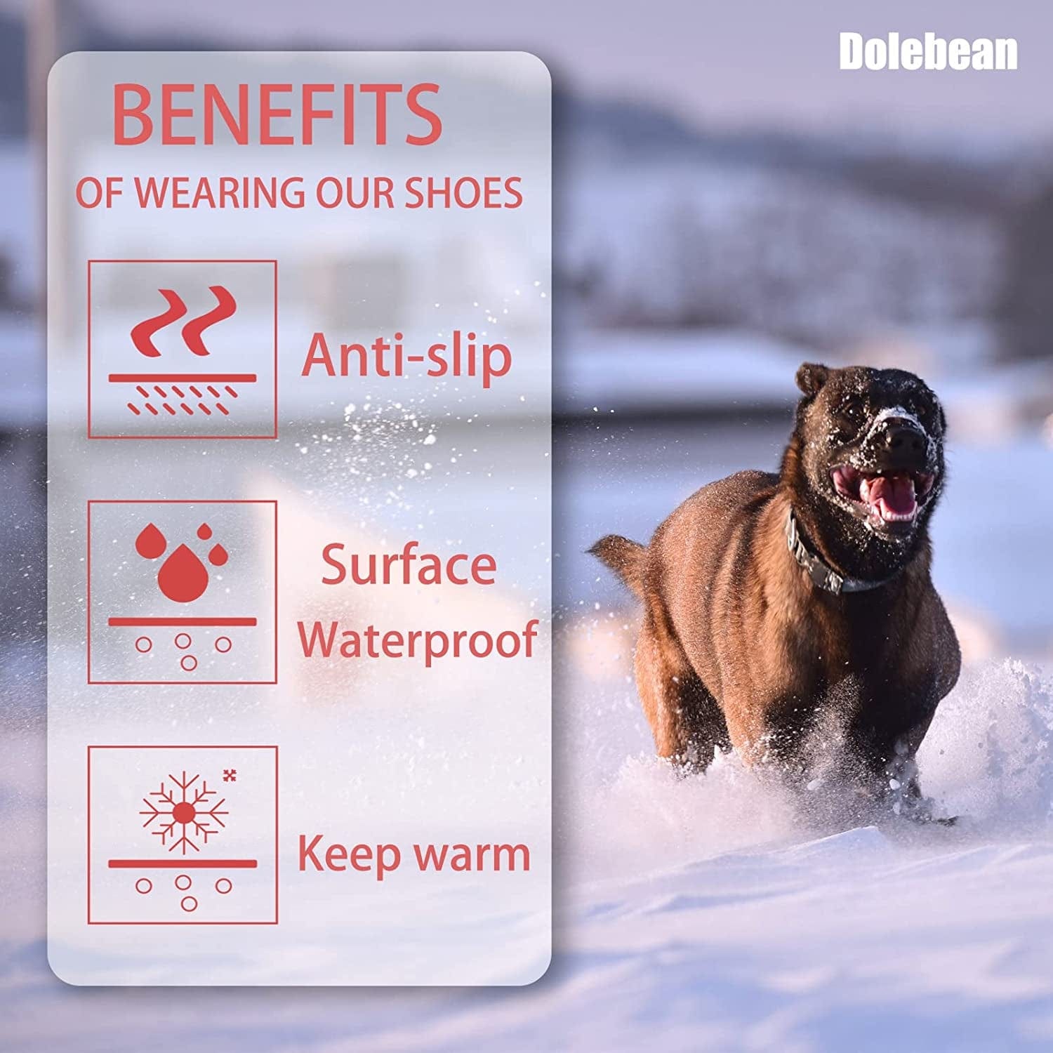 Dog Shoes Paw Protectors Waterproof Boots for Large Medium Dogs Summer Hot Pavement Hardwood Floors Anti-Slip Red 03 Animals & Pet Supplies > Pet Supplies > Dog Supplies > Dog Apparel Dolebean   