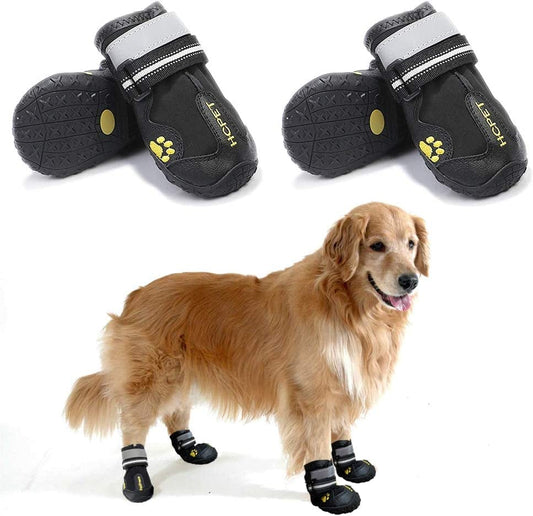 Dog Snow Boots Dog Shoes for Medium Large Dogs Dog Booties for Winter Waterproof Dog Boots & Paw Protectors Dog Winter Boots with Adjustable Reflective Straps Durable Anti-Slip Shoes for Dogs Animals & Pet Supplies > Pet Supplies > Dog Supplies > Dog Apparel Teamoo Black 7#: 2.8 Inch Width for 65-80 lbs 