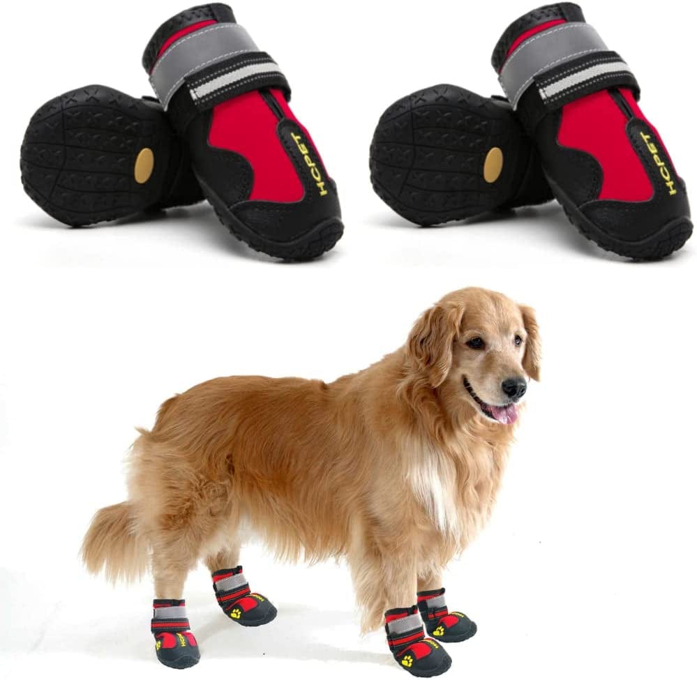 Dog Snow Boots Dog Shoes for Medium Large Dogs Dog Booties for Winter Waterproof Dog Boots & Paw Protectors Dog Winter Boots with Adjustable Reflective Straps Durable Anti-Slip Shoes for Dogs Animals & Pet Supplies > Pet Supplies > Dog Supplies > Dog Apparel Teamoo Red 7#: 2.8 Inch Width for 65-80 lbs 