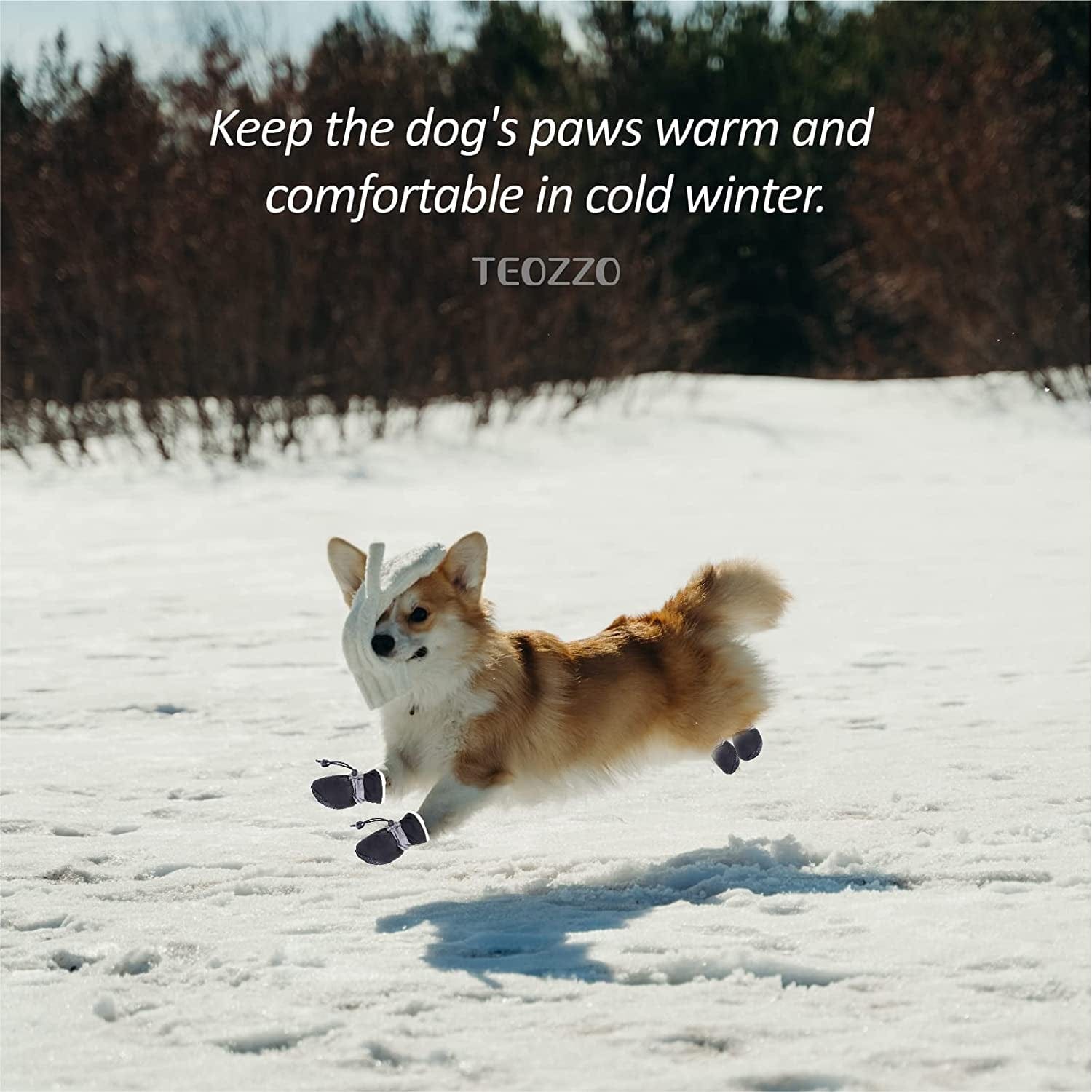 Dog Snow Boots Dog Shoes for Small Medium Size Dogs Booties Paw Protector Warm Pet Boots for Puppies 4Pcs Animals & Pet Supplies > Pet Supplies > Dog Supplies > Dog Apparel TEOZZO   