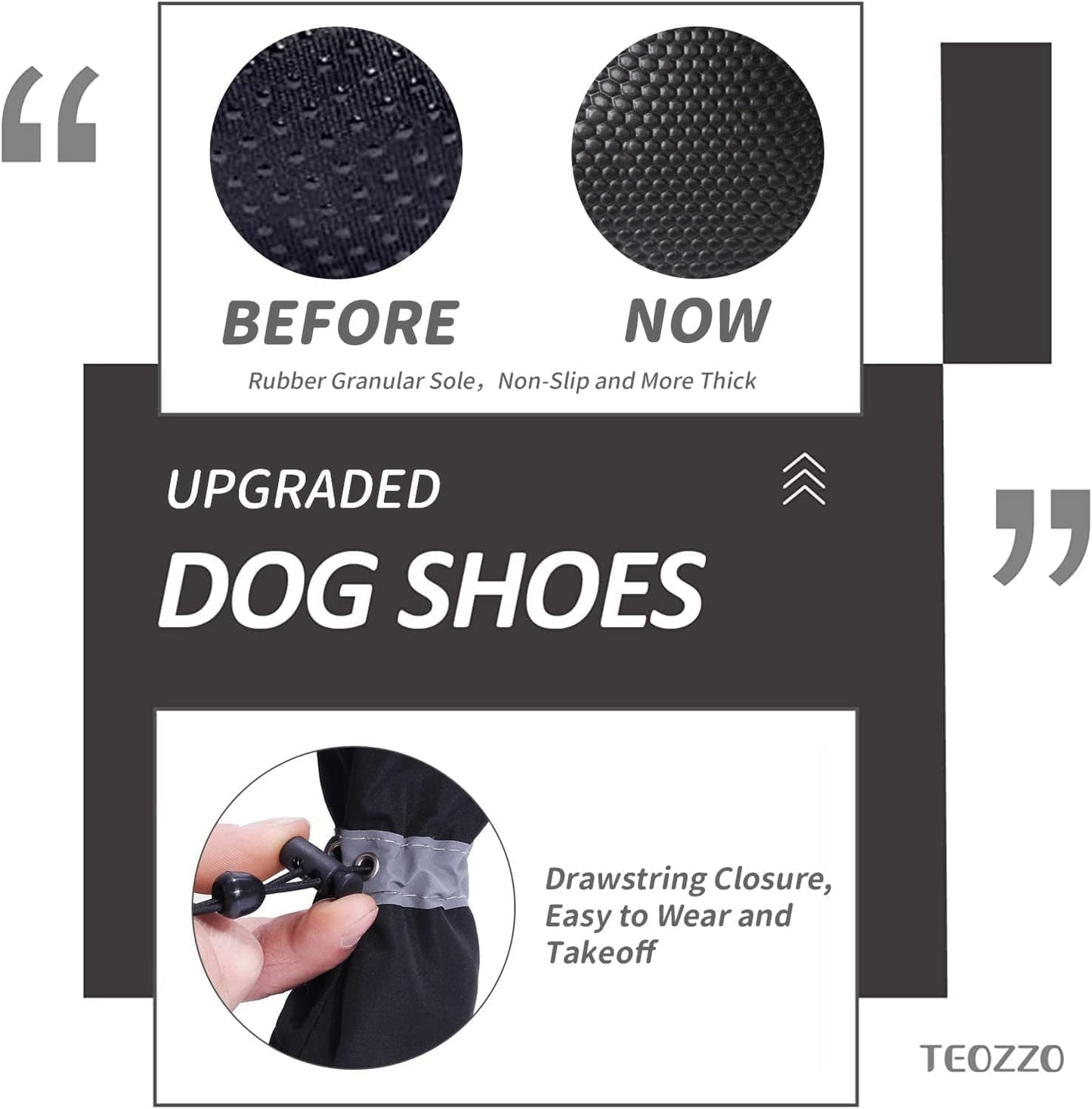 Dog Snow Boots Dog Shoes for Small Medium Size Dogs Booties Paw Protector Warm Pet Boots for Puppies 4Pcs Animals & Pet Supplies > Pet Supplies > Dog Supplies > Dog Apparel TEOZZO   