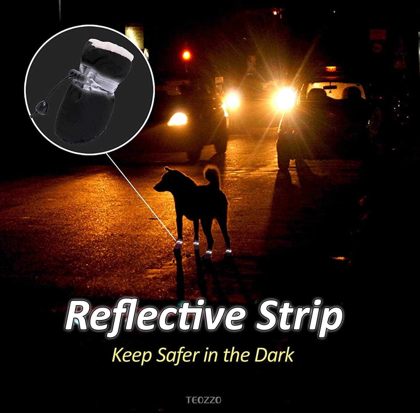 Dog Snow Boots Dog Shoes for Small Medium Size Dogs Booties Paw Protector Warm Pet Boots for Puppies 4Pcs Animals & Pet Supplies > Pet Supplies > Dog Supplies > Dog Apparel TEOZZO   