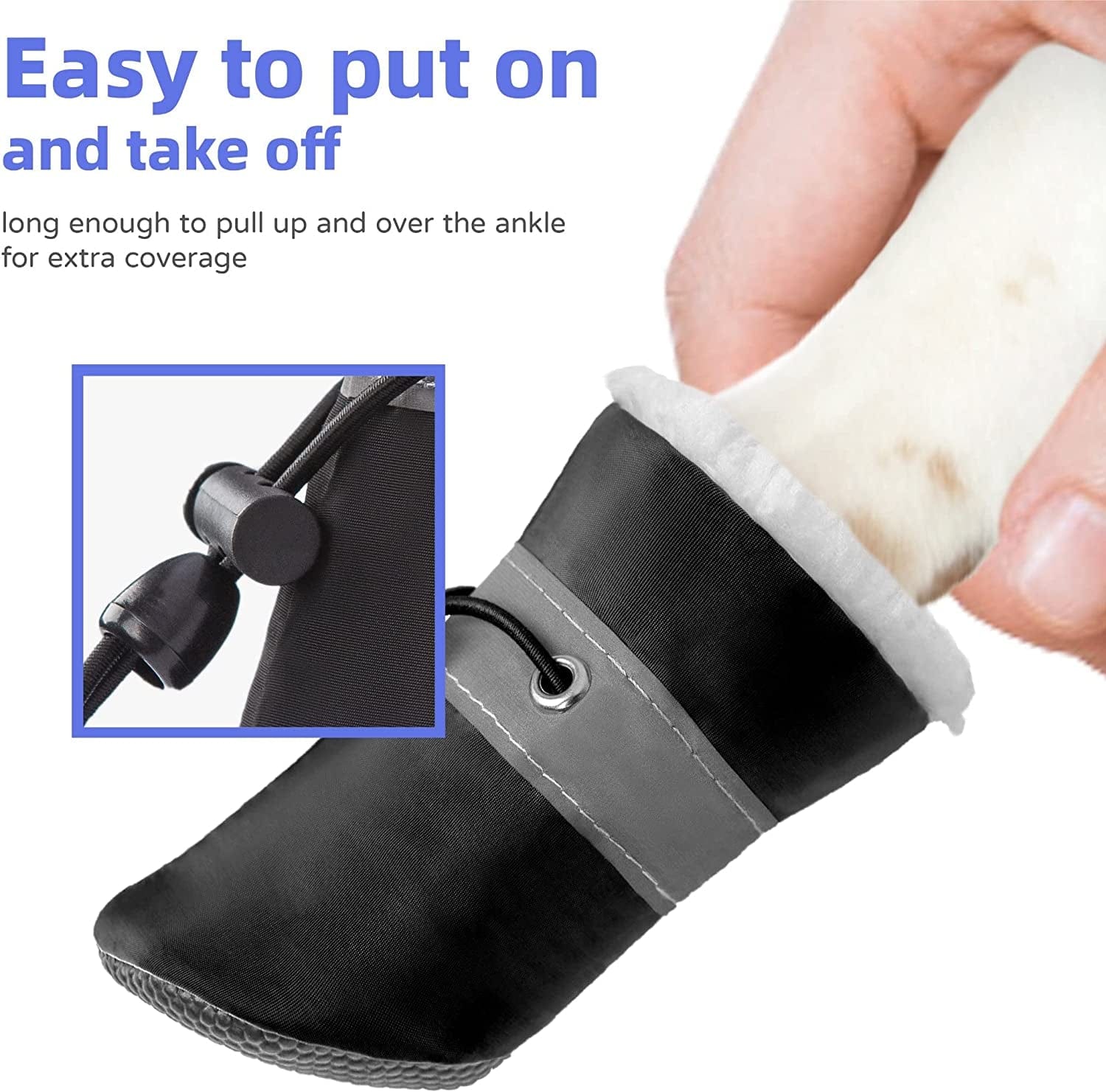 Dog Snow Boots with Fur Paw Protectors Shoes for Small Medium Size Dogs Winter Booties for Puppies 4Pcs B3 Animals & Pet Supplies > Pet Supplies > Dog Supplies > Dog Apparel BZAALOD   