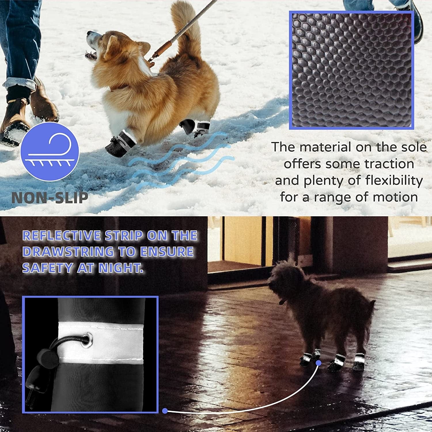 Dog Snow Boots with Fur Paw Protectors Shoes for Small Medium Size Dogs Winter Booties for Puppies 4Pcs B3 Animals & Pet Supplies > Pet Supplies > Dog Supplies > Dog Apparel BZAALOD   