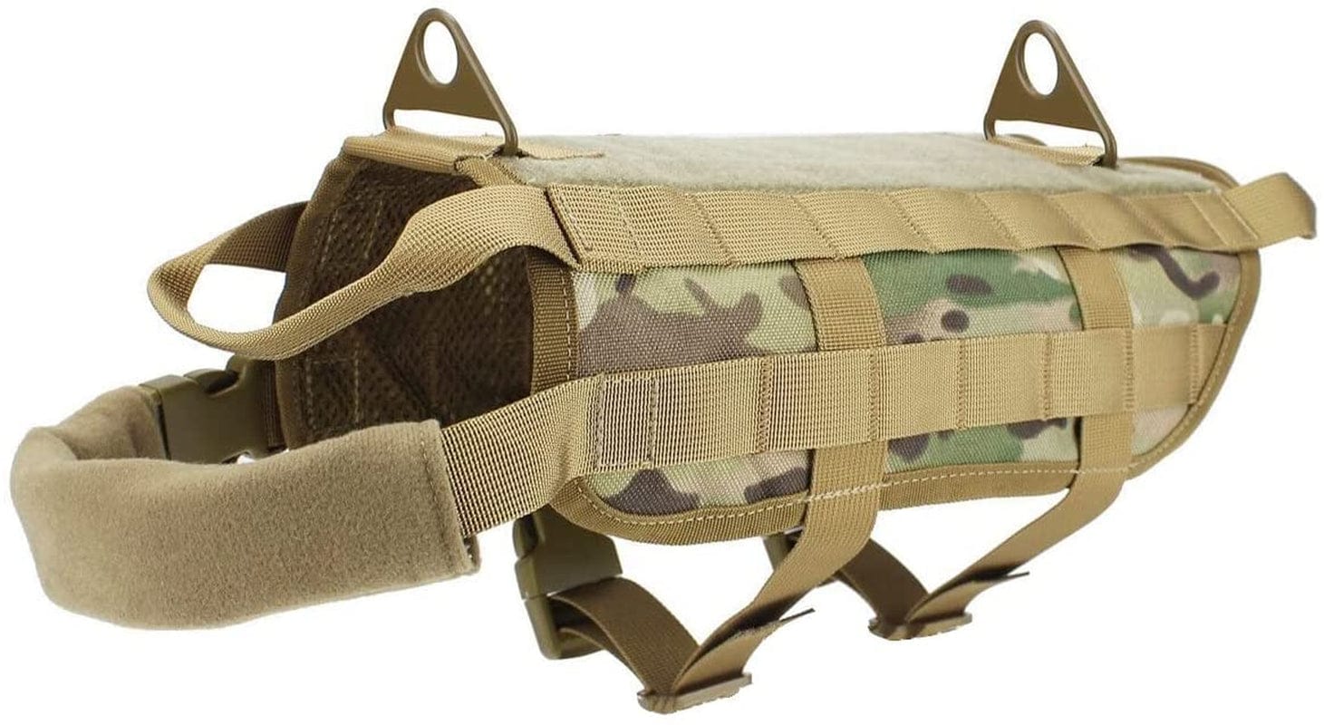 Dog Vest Training Tactical Army Dog Tape Military Dog Clothes Load Bearing Harness Outdoor Training Leash L/Black/0.28 Animals & Pet Supplies > Pet Supplies > Dog Supplies > Dog Apparel Generic   