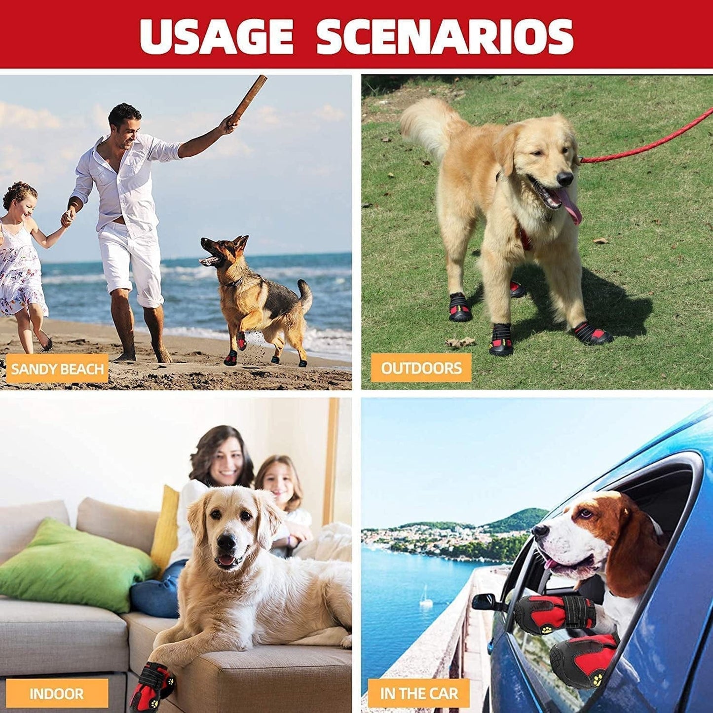 Dog Waterproof Boots, Dog Boots Paw Protector Breathable Dog Shoes Anti-Slip Dog Shoes with Reflective Straps Outdoor Winter Dog Booties for Medium Size and Large Dogs 4PCS Size 5: 2.7"X2.2"(Lw) Animals & Pet Supplies > Pet Supplies > Dog Supplies > Dog Apparel YILEGOU   