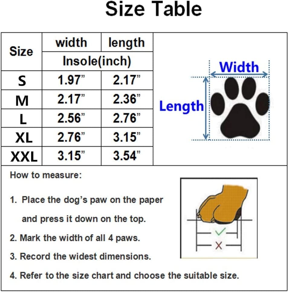 Dog Waterproof Boots Shoes Anti-Slip Booties, with Adjustable Strap and Reflective Strip, Premium Paw Protector Fit for Medium and Large Dogs(4Pcs) Animals & Pet Supplies > Pet Supplies > Dog Supplies > Dog Apparel AblePet   