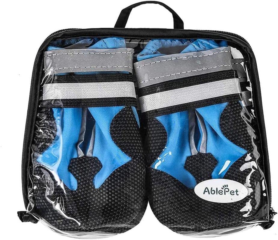 Dog Waterproof Boots Shoes Anti-Slip Booties, with Adjustable Strap and Reflective Strip, Premium Paw Protector Fit for Medium and Large Dogs(4Pcs) Animals & Pet Supplies > Pet Supplies > Dog Supplies > Dog Apparel AblePet   