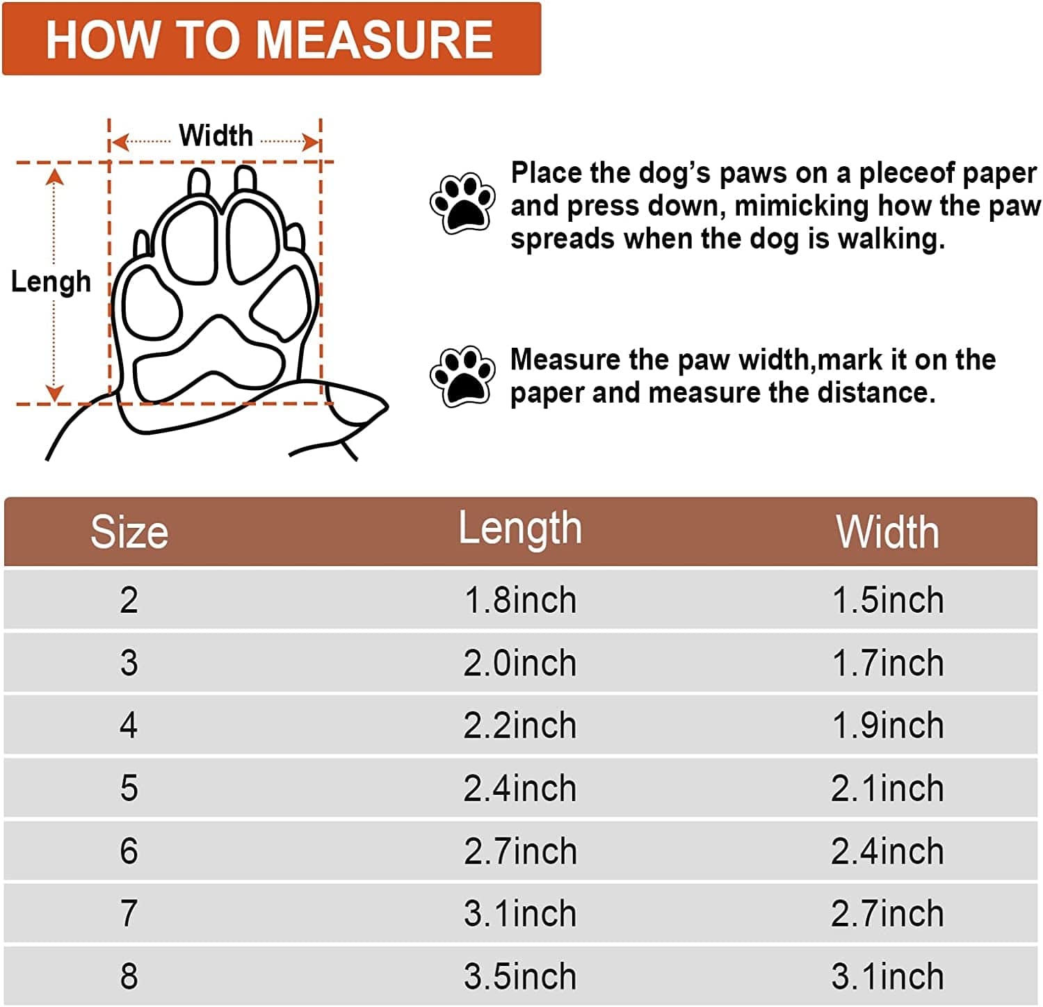 Dog Winter Boots Waterproof Anti-Slip Rain/Snow Outdoor Dog Shoes, Paw Protectors for Small Medium Large Dogs Walking Running Dog Booties 4PCS (Orange, Size 5: 2.4''X2.1'' (L*W)) Animals & Pet Supplies > Pet Supplies > Dog Supplies > Dog Apparel Dtxioxg   