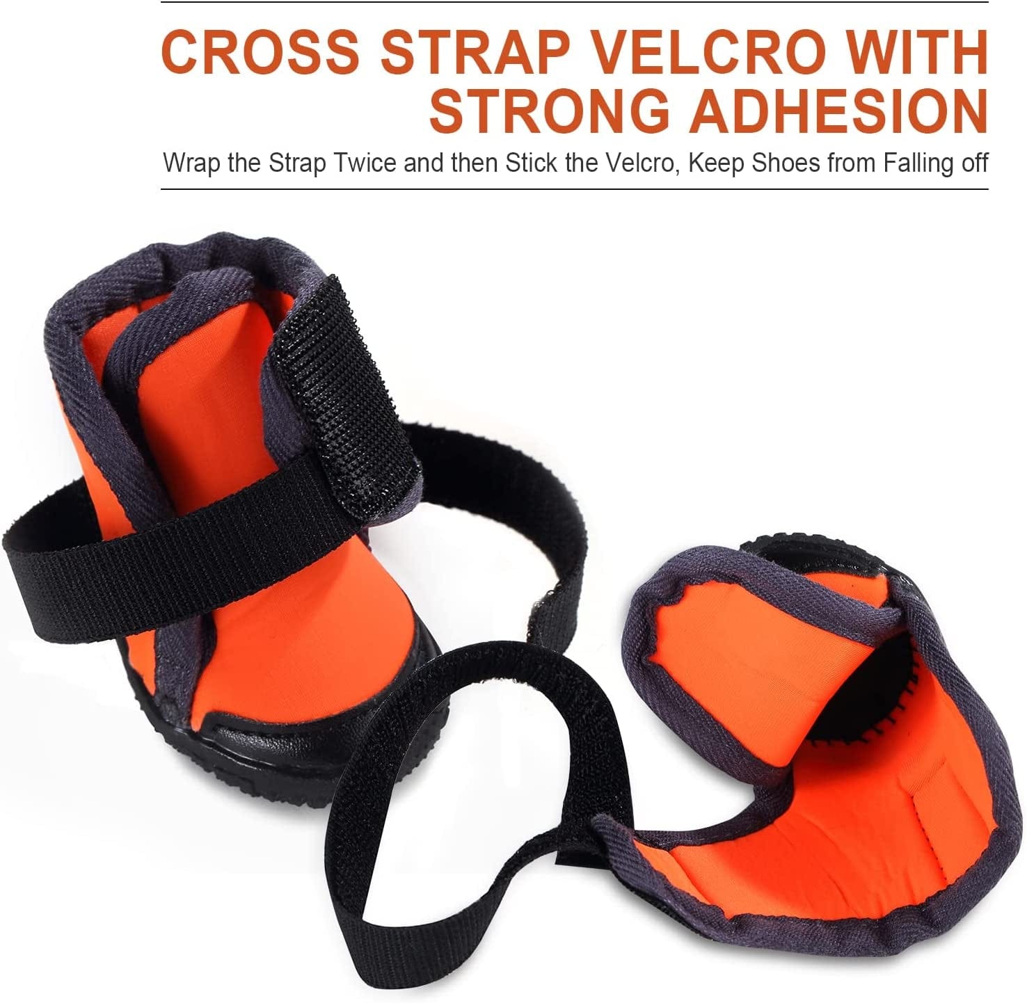 Dog Winter Boots Waterproof Anti-Slip Rain/Snow Outdoor Dog Shoes, Paw Protectors for Small Medium Large Dogs Walking Running Dog Booties 4PCS (Orange, Size 5: 2.4''X2.1'' (L*W)) Animals & Pet Supplies > Pet Supplies > Dog Supplies > Dog Apparel Dtxioxg   