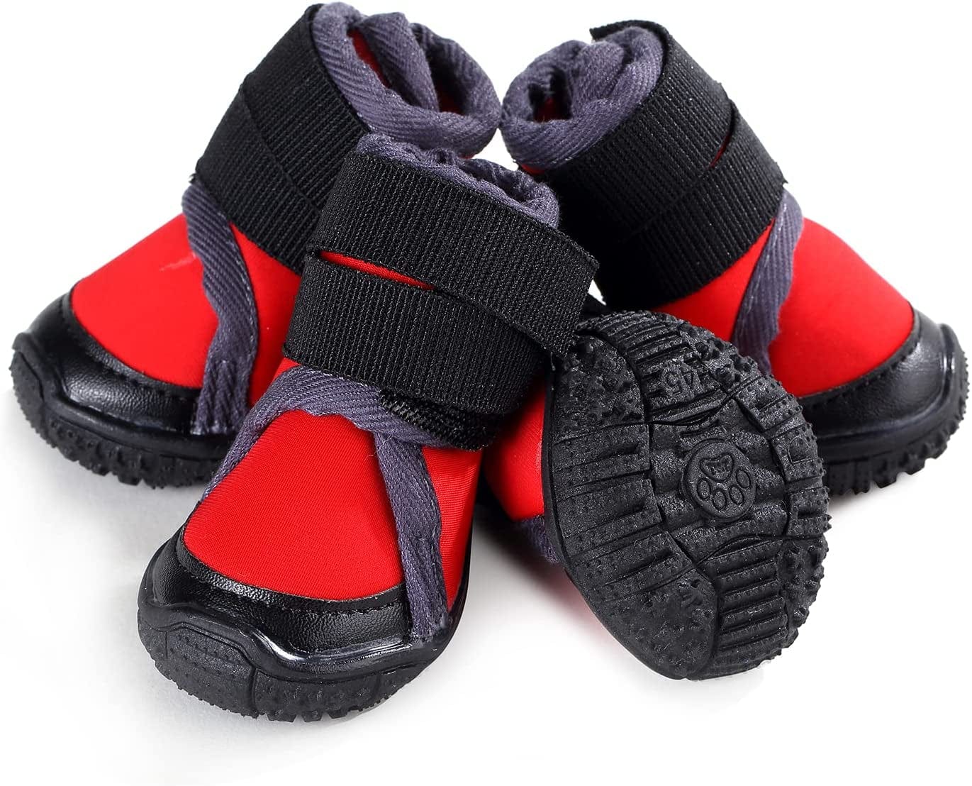 Dog Winter Boots Waterproof Anti-Slip Rain/Snow Outdoor Dog Shoes, Paw Protectors for Small Medium Large Dogs Walking Running Dog Booties 4PCS (Orange, Size 5: 2.4''X2.1'' (L*W)) Animals & Pet Supplies > Pet Supplies > Dog Supplies > Dog Apparel Dtxioxg Red Size 6: 2.7''x2.4'' (L*W) 