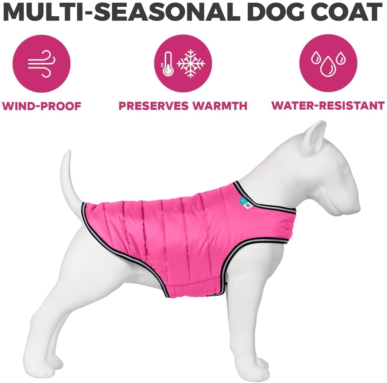Dog Winter Coat for Small, Medium & Large Dogs - Waterproof Dog Warm Jacket for Cold Weather - Snow Dog Puffer Vest Boys & Girls - Adjustable Doggie Coat with Velcro - Winter Clothes All Breed - Pink Animals & Pet Supplies > Pet Supplies > Dog Supplies > Dog Apparel COLLAR COMPANY   