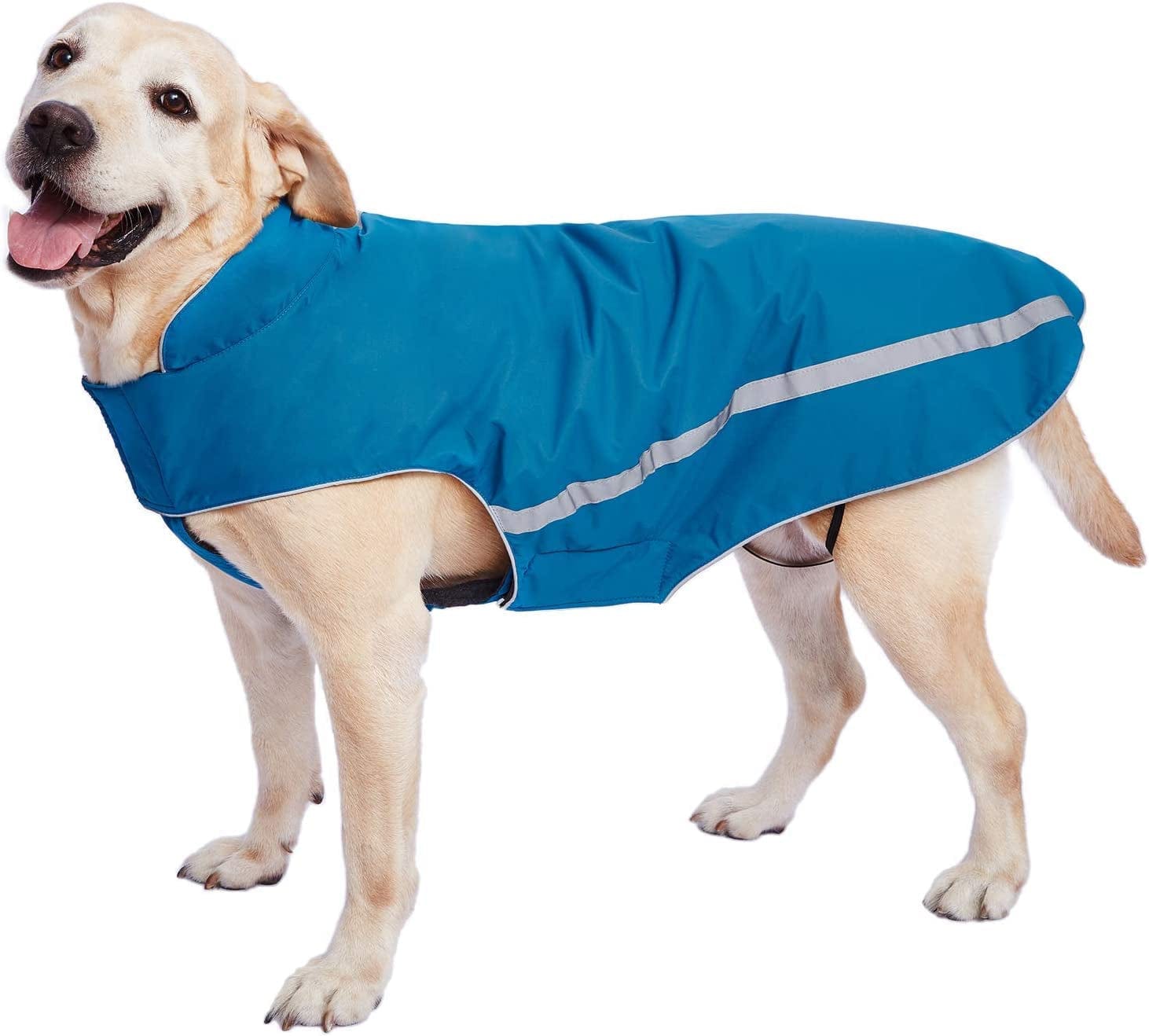 Dog Winter Jacket - Cozy Reflective Waterproof Dog Winter Coat Windproof Warm Winter Dog Jacket Comfortable Dog Apparel for Cold Weather Unique Stylish for Large Dogs Walking Hiking Travel Blue 6XL Animals & Pet Supplies > Pet Supplies > Dog Supplies > Dog Apparel Dociote Blue 5XL(Back Length 27") 
