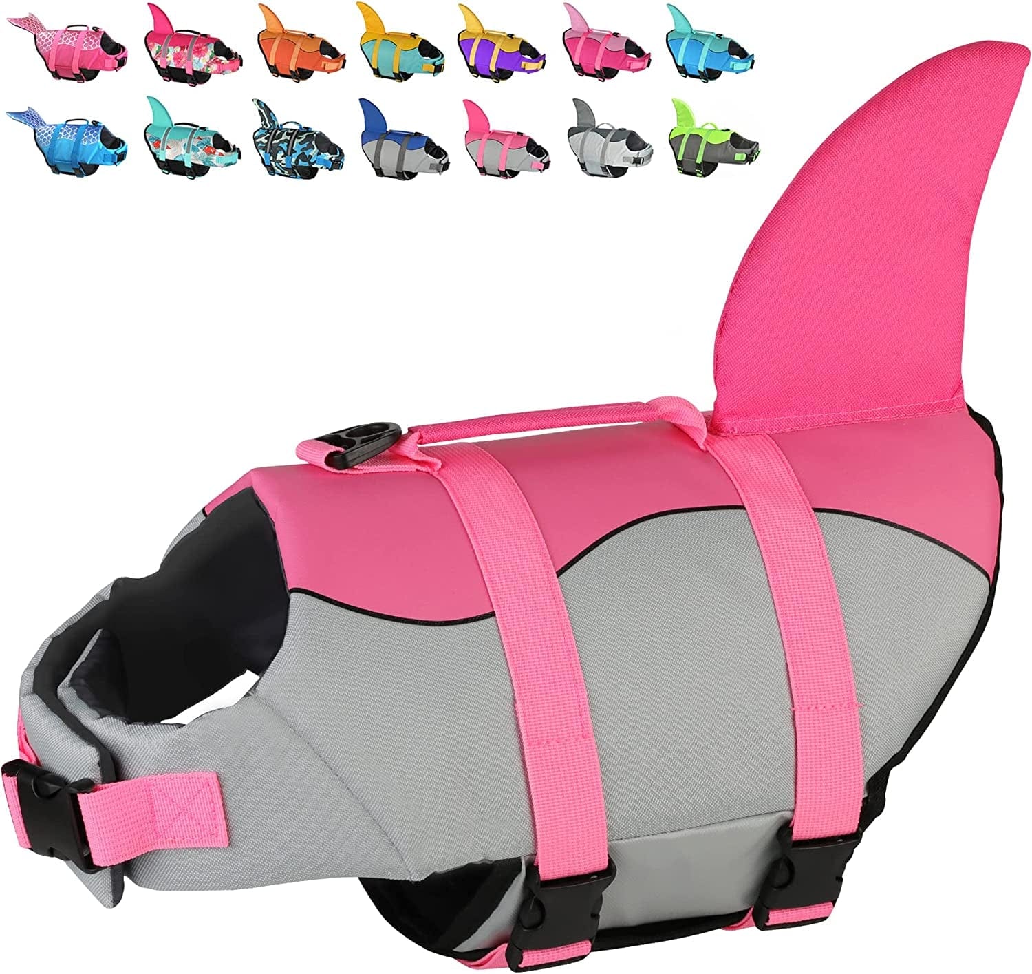 Dogcheer Dog Life Jacket Large, Dog Shark Life Vest Adjustable Pet Floatation Vest Swimsuit, Puppy Swim Vest Dog PFD Lifesaver for Swimming Pool Beach Boating Animals & Pet Supplies > Pet Supplies > Dog Supplies > Dog Apparel Dogcheer Pink Small 