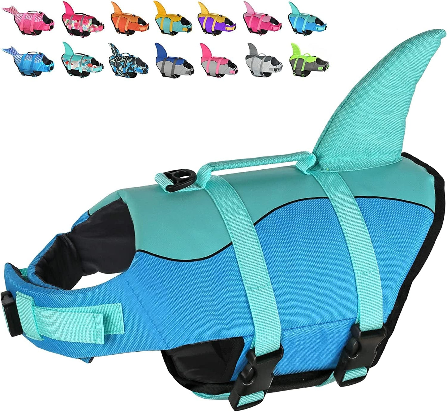 Dogcheer Dog Life Jacket Large, Dog Shark Life Vest Adjustable Pet Floatation Vest Swimsuit, Puppy Swim Vest Dog PFD Lifesaver for Swimming Pool Beach Boating Animals & Pet Supplies > Pet Supplies > Dog Supplies > Dog Apparel Dogcheer Blue-Shark Small 