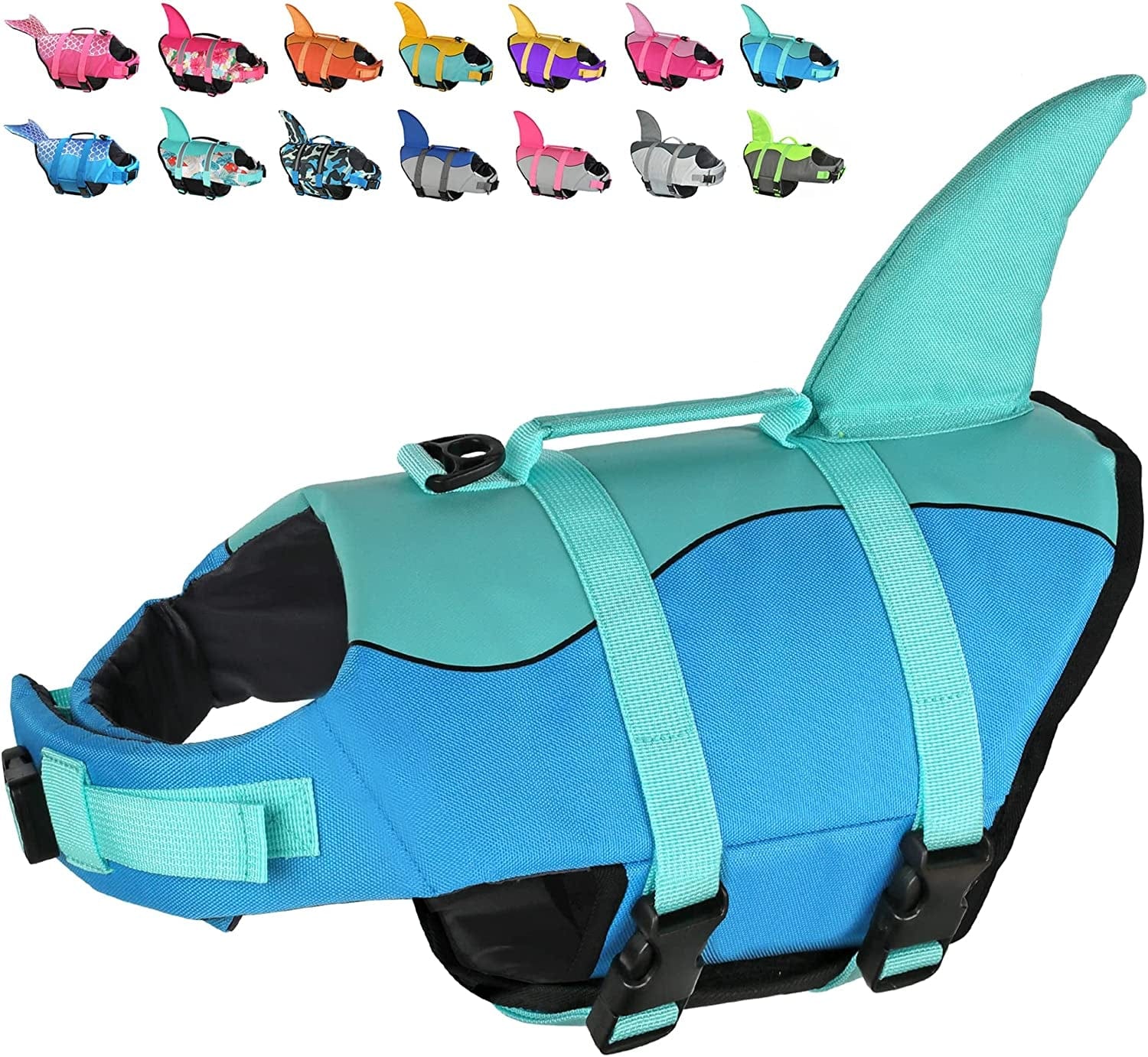 Dogcheer Dog Life Jacket Large, Dog Shark Life Vest Adjustable Pet Floatation Vest Swimsuit, Puppy Swim Vest Dog PFD Lifesaver for Swimming Pool Beach Boating Animals & Pet Supplies > Pet Supplies > Dog Supplies > Dog Apparel Dogcheer Blue-Shark Small 