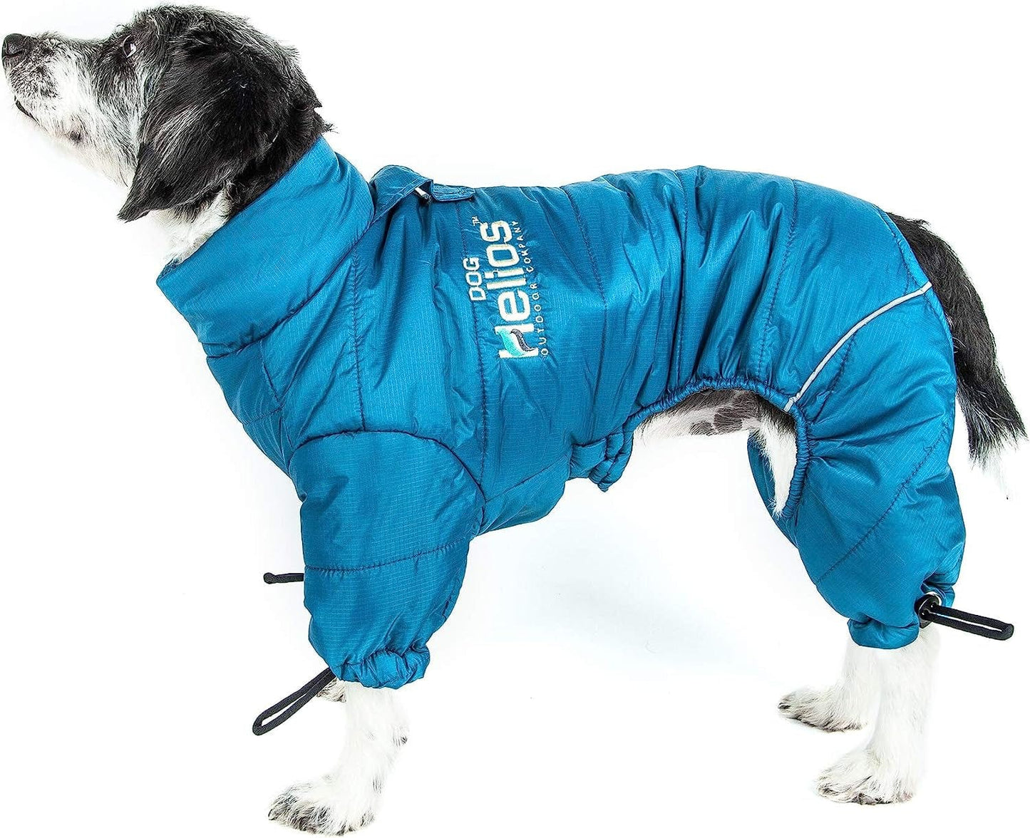 DOGHELIOS 'Thunder-Crackle' Full-Body Bodied Waded-Plush Adjustable and 3M Reflective Pet Dog Jacket Coat W/ Blackshark Technology, Medium, Blue Wave Animals & Pet Supplies > Pet Supplies > Dog Supplies > Dog Apparel Pet Life, LLC. Blue Wave 1 S (Neck: 15"-16", Girth: 20", Back: 12"-14")