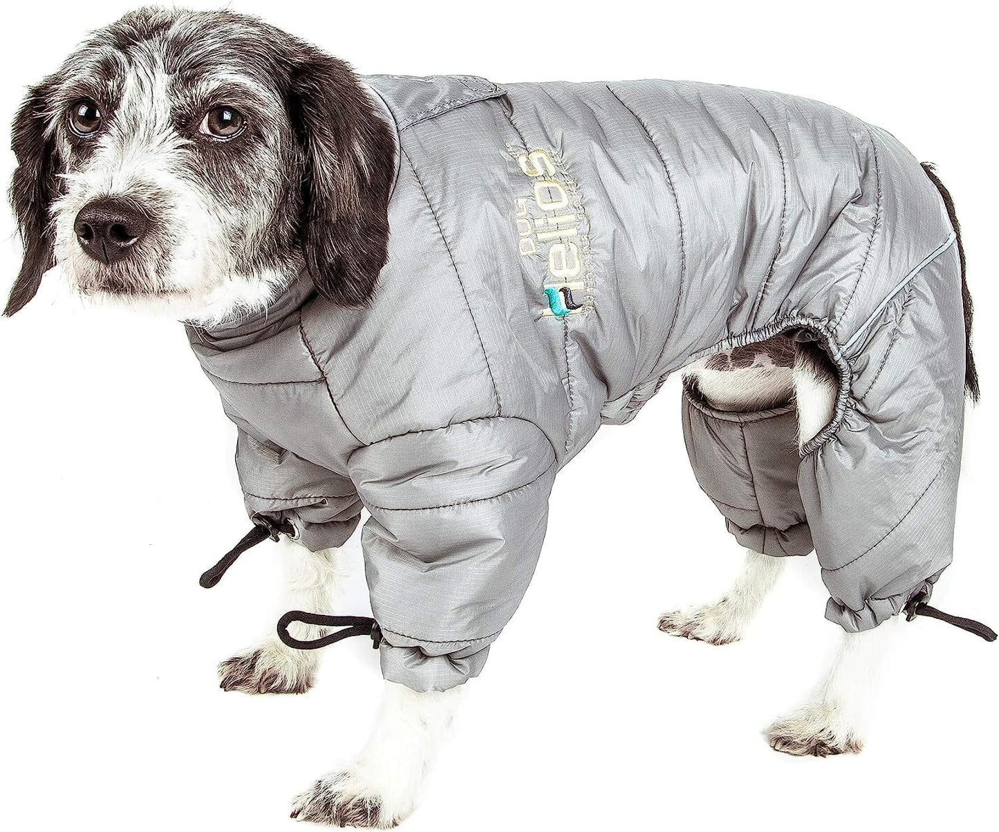 DOGHELIOS 'Thunder-Crackle' Full-Body Bodied Waded-Plush Adjustable and 3M Reflective Pet Dog Jacket Coat W/ Blackshark Technology, Medium, Blue Wave Animals & Pet Supplies > Pet Supplies > Dog Supplies > Dog Apparel Pet Life, LLC. Grey 1 Medium