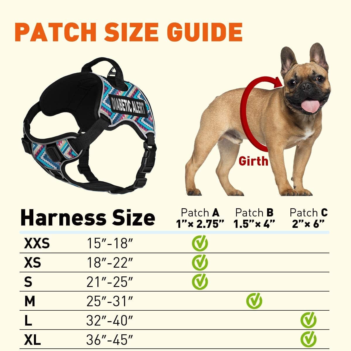 Dogline Quest No-Pull Dog Harness with Diabetic Alert Reflective Removable Patches Reflective Soft Comfortable Dog Vest with Quick Release Dual Buckles Black Hardware and Handle 18 to 22 in Aztec Animals & Pet Supplies > Pet Supplies > Dog Supplies > Dog Apparel Dogline   