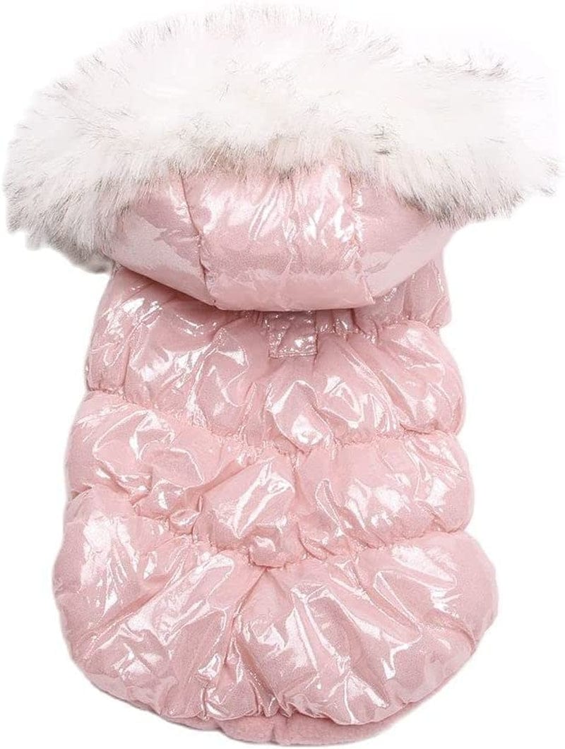 Dogs and Cats Warm Coat Jacket with Leash Buckle Design Pet Puppy Hoodie Dress Winter Clothing Outfit 4 Colours (Blue,Xs) Animals & Pet Supplies > Pet Supplies > Dog Supplies > Dog Apparel INKRAZ Pink XS 