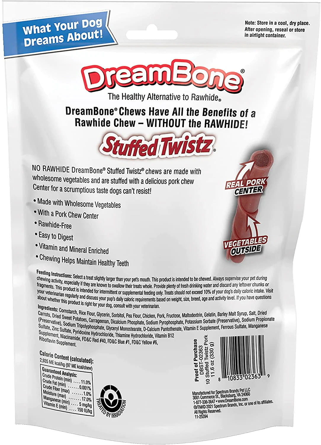 Dreambone Stuffed Twistz 10 Count, Rawhide-Free Chews