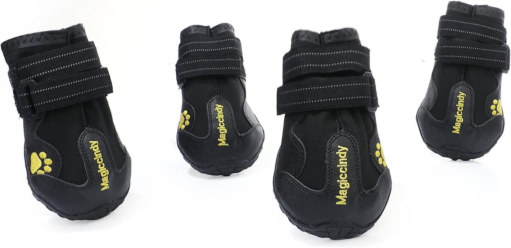 Dreamlzx Dog Shoes Walking on Ragged Pavement Paw Protectors Waterproof Rubber Sole anti Slip Snow Rain Booties Black Size L 4PCS Animals & Pet Supplies > Pet Supplies > Dog Supplies > Dog Apparel dreamlzx   