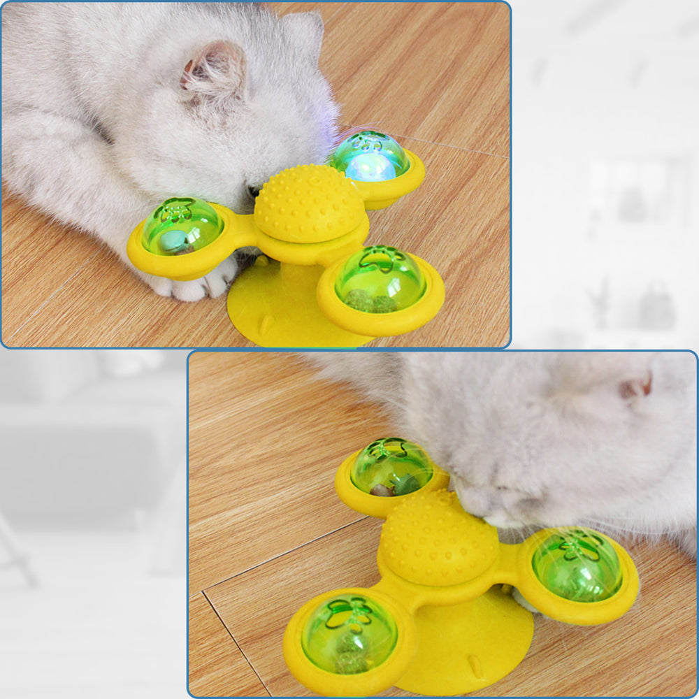 Focuspet Cat Toy with Catnip Ball and Small Bell, Turntable Rotating Interactive Cat Spinning Toys with Suction Cup Animals & Pet Supplies > Pet Supplies > Cat Supplies > Cat Toys Focuspet   