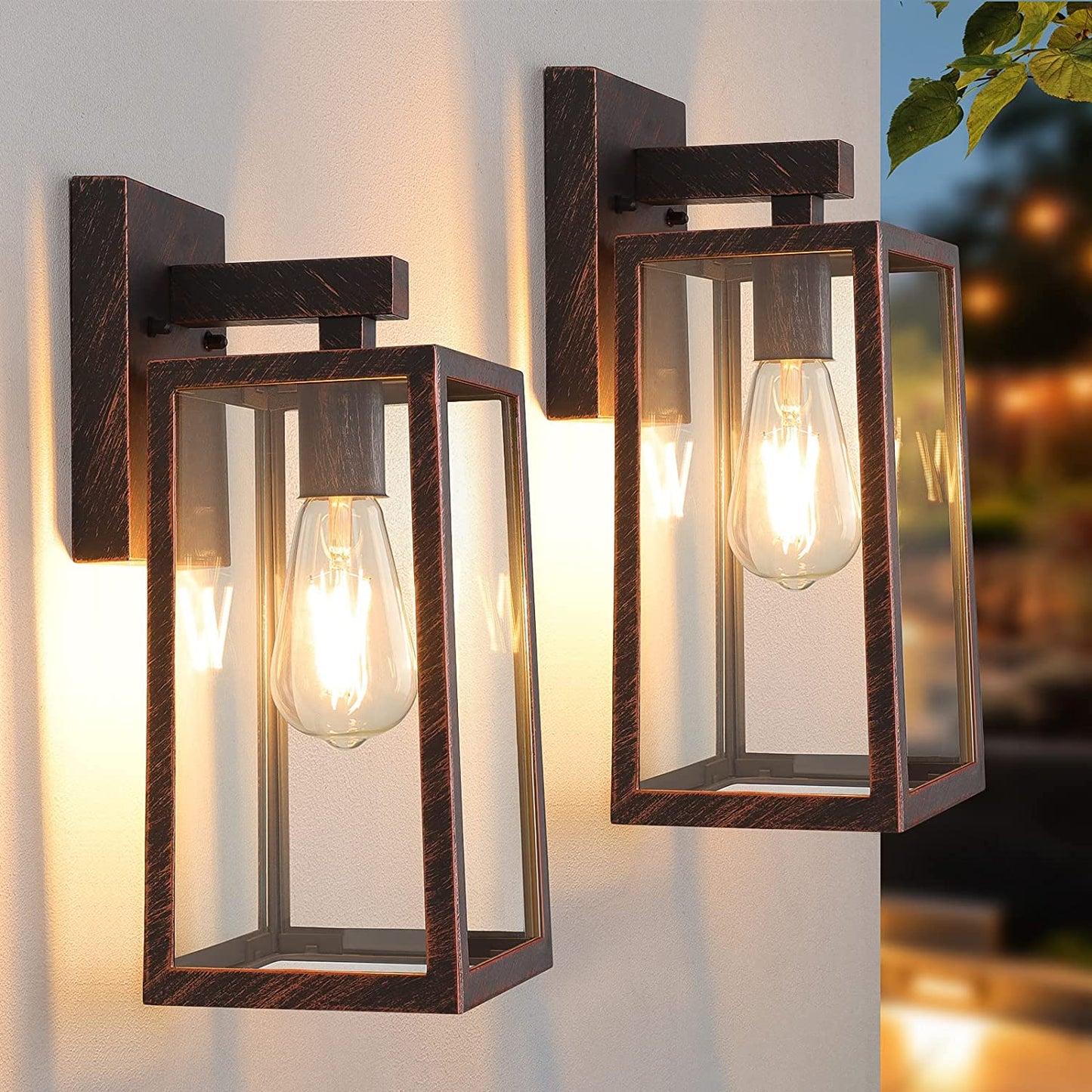 Maxvolador Outdoor Wall Sconce, Exterior Waterproof Wall Lantern Light Fixtures, Black Porch Lights with Toughened Glass Shade, Anti-Rust E26 Socket Front Door Wall Mount Lighting for Garage, 2 Pack Animals & Pet Supplies > Pet Supplies > Dog Supplies > Dog Apparel MAXvolador Brown  