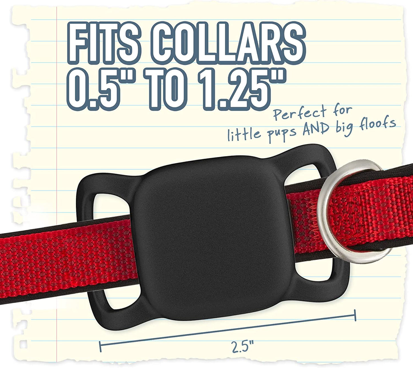 Smartish Pet Collar Holder 2 Pack for Apple Airtag® - Snitch Waterproof Airtag Cases for Small, Medium, Large Dogs/Pets [.5"-1.25" Collars] Easy-To-Clean Silicone Material Electronics > GPS Accessories > GPS Cases Smartish   