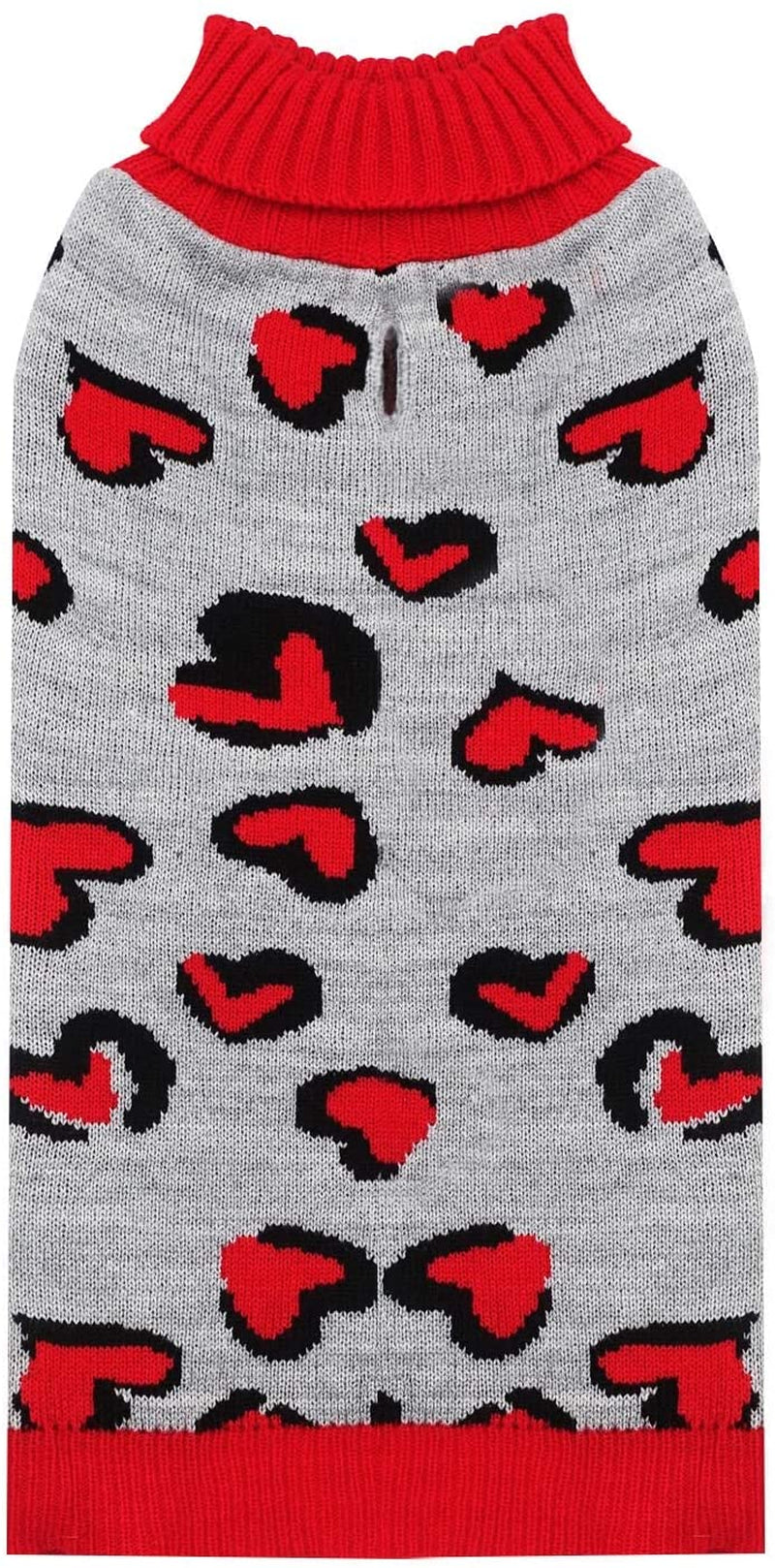 KYEESE Dogs Sweaters Valentines Day Small Dog Sweaters Red Heartwith Leash Hole Pet Sweater Pet Clothes,M Animals & Pet Supplies > Pet Supplies > Dog Supplies > Dog Apparel kyeese 2# Red Medium (7-11lbs) 