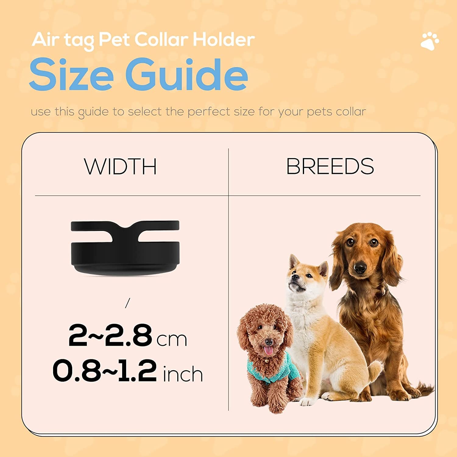 Air Tag Dog Collar Holder(2 Pack), Silicone Air Tag Dot Collar Holder for Apple Air Tags, Anti-Lost Air Tag Holder for Cat, Air Tag Case Cover Fit with Pet Collar Loop & Pets Accessories- Blue & Black Electronics > GPS Accessories > GPS Cases typecase   