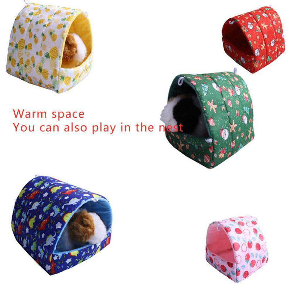 Malisata Hamster House Guinea Pig Nest Small Animal Sleeping Bed Winter Warm Soft Cotton Mat for Rodent Rat Small Pet Accessories