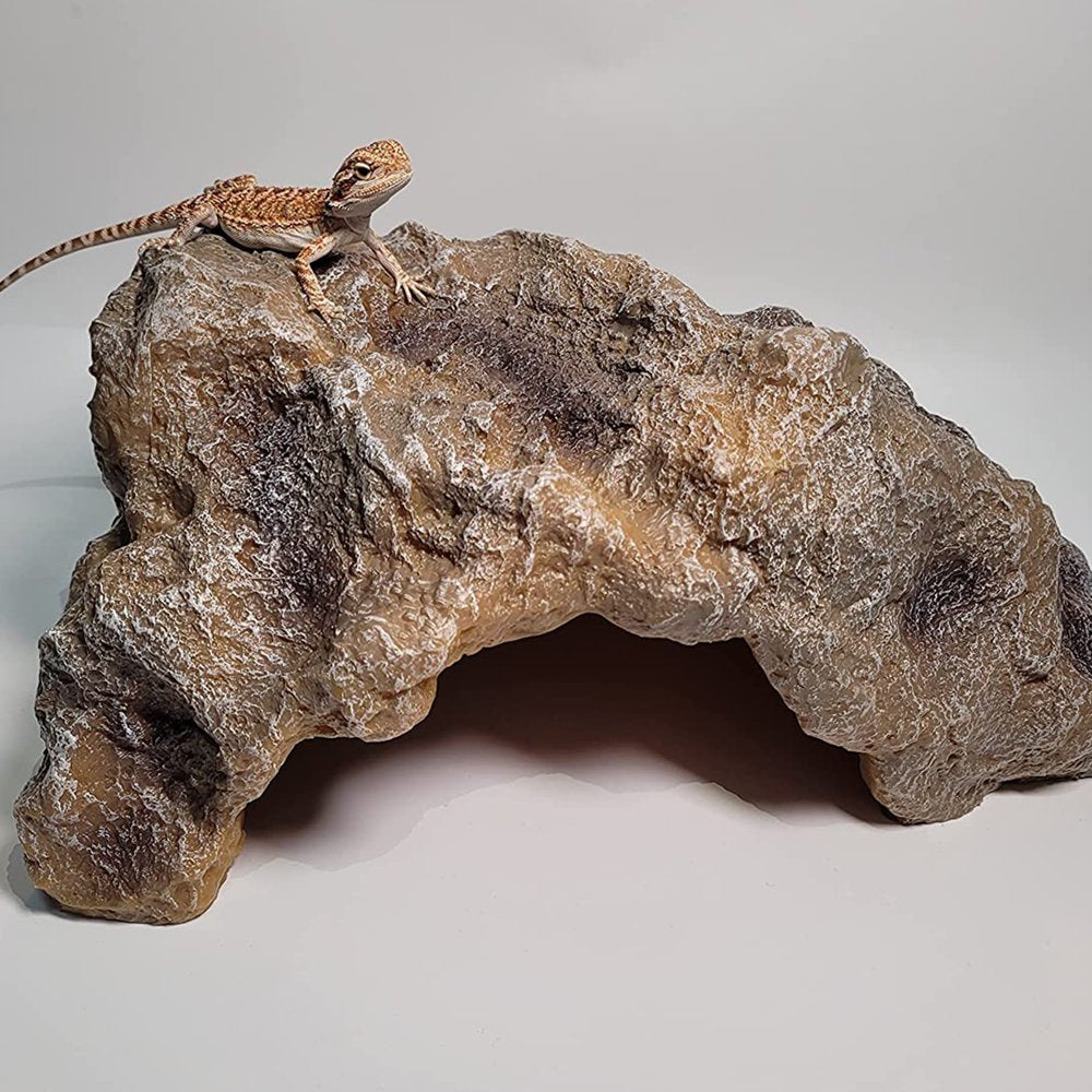 Sorrowso Reptile Rock Hideout Habitat Decoration Non Toxic Resin Realistic Cave for Pocket Pets Small Amphibians Spiders Iguanas Animals & Pet Supplies > Pet Supplies > Small Animal Supplies > Small Animal Habitat Accessories Sorrowso   