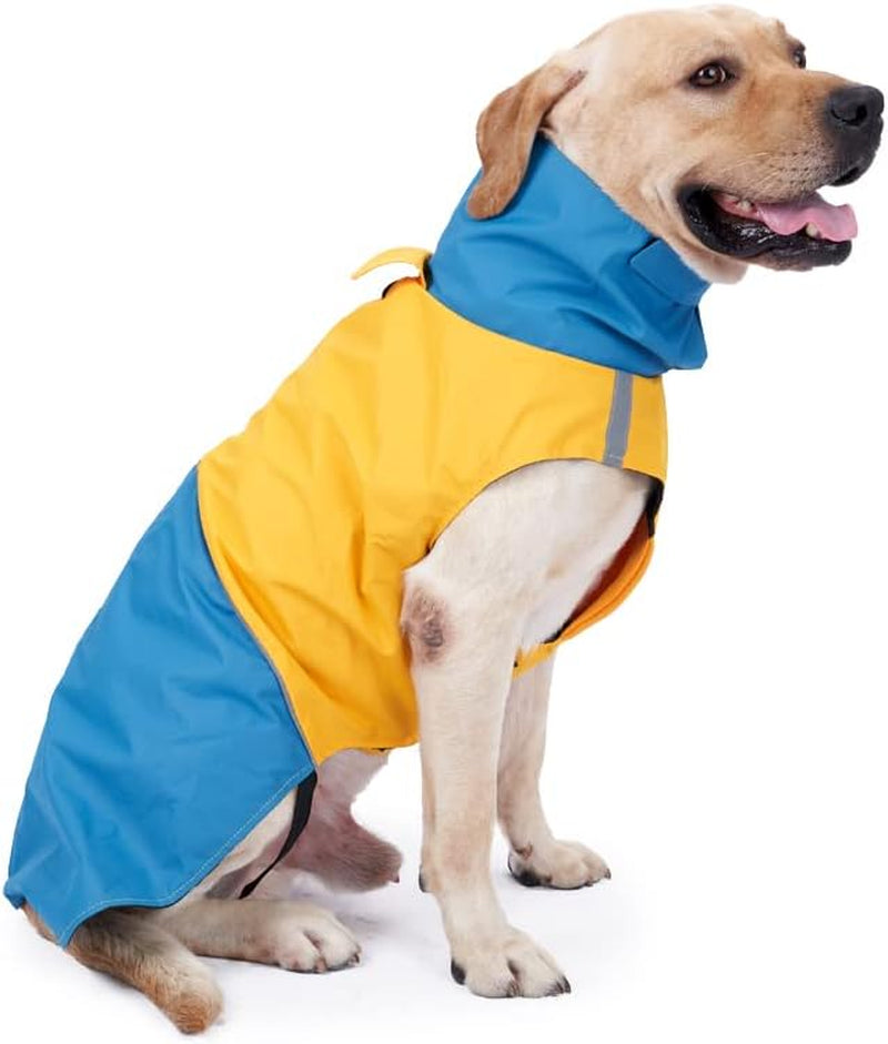Dog Warm Coats - Windproof Dog Winter Outdoor Jackets Cold Weather Coats for Dog Waterproof Dog Raincoats with Hole for Dog Leash,Black Blue XL Animals & Pet Supplies > Pet Supplies > Dog Supplies > Dog Apparel ODSSDAPU Blue+Yellow XXX-Large 