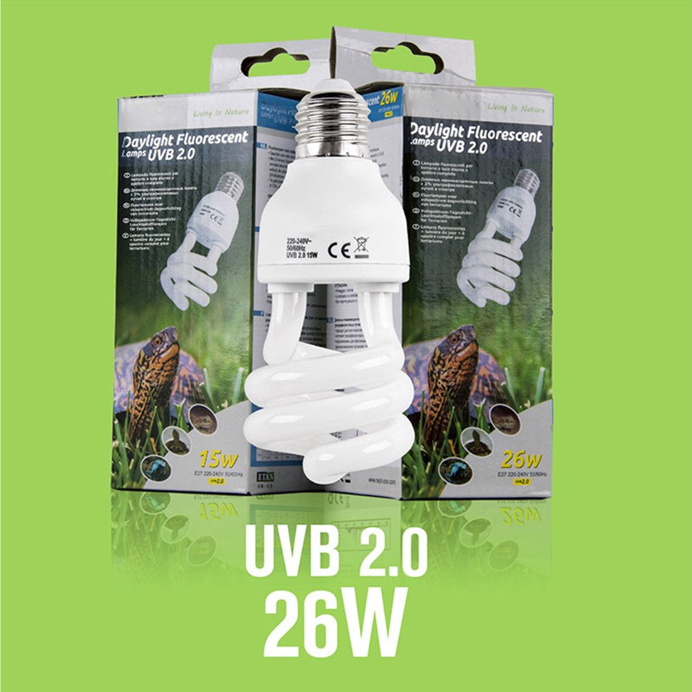 Reptile UVB Energy Saving Tortoise Basking Spiral Lamp Heat Light Bulb for Reptiles Truly Sun-Like Bright Amphibian Sunbathe Pet Lighting Equipment