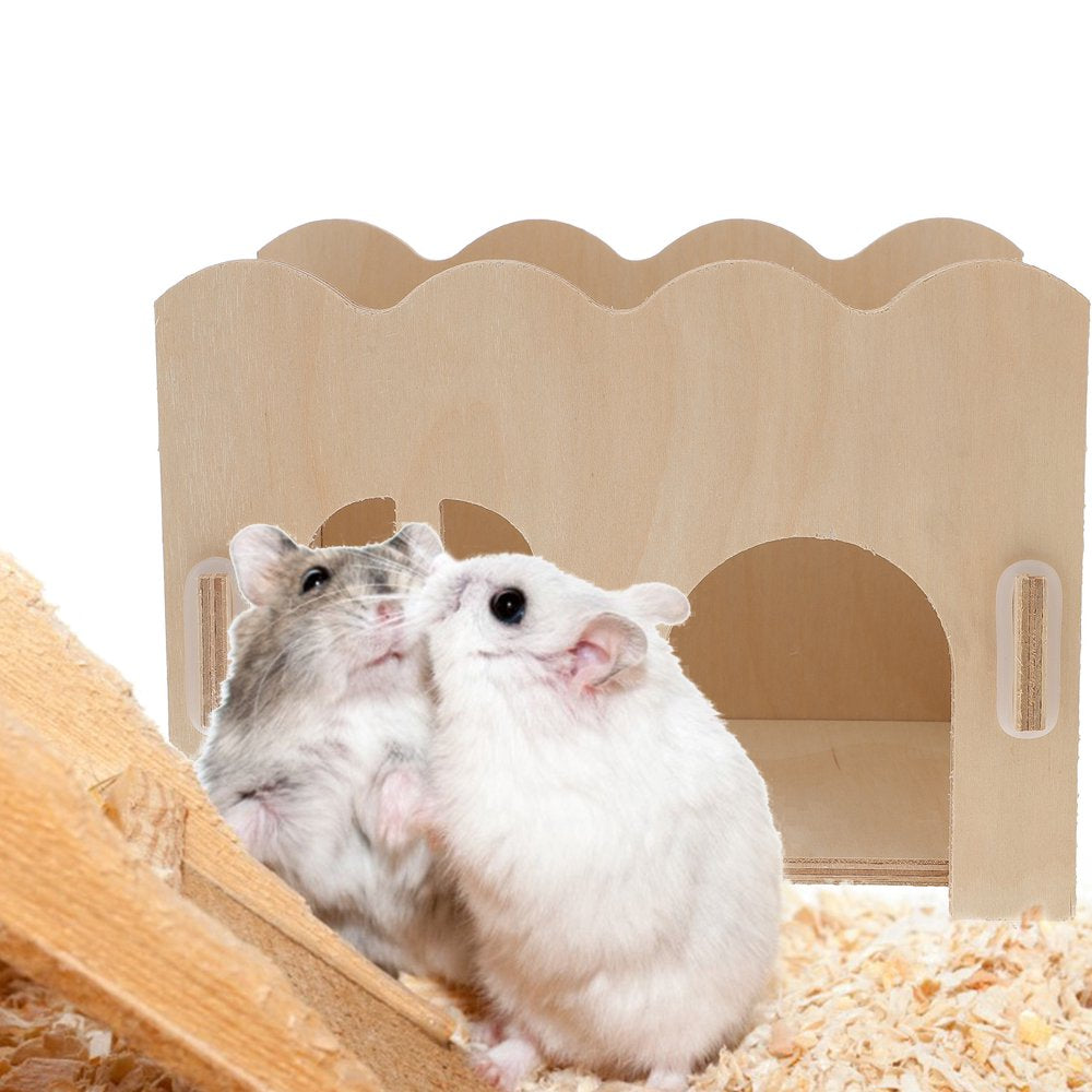 Etereauty Hamster Wooden House Natural Cave Habitat Chews Fence Chew Wood Small Animal Rats Hut Cage Hideout Squirrel Animals & Pet Supplies > Pet Supplies > Small Animal Supplies > Small Animal Habitats & Cages ETEREAUTY   