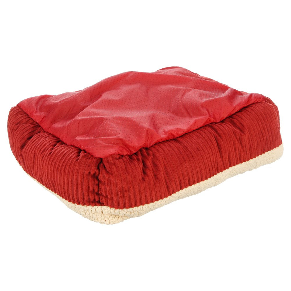 Aspen Pet Rectangular Pet Cat Bed, Red Animals & Pet Supplies > Pet Supplies > Cat Supplies > Cat Beds Doskocil Manufacturing Co Inc   