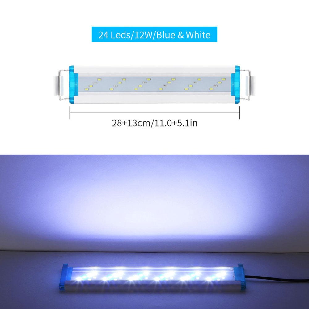 LED Aquarium Light , Fish Tank Light with Extendable Brackets, White Leds for Aquatic Coral Plants and Freshwater Fish Tank 12W 24Leds Animals & Pet Supplies > Pet Supplies > Fish Supplies > Aquarium Lighting perfk   