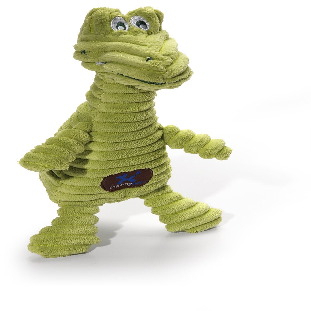 Charming Pet Squeakin' Squiggles Gator Dog Toy, Green, One-Size